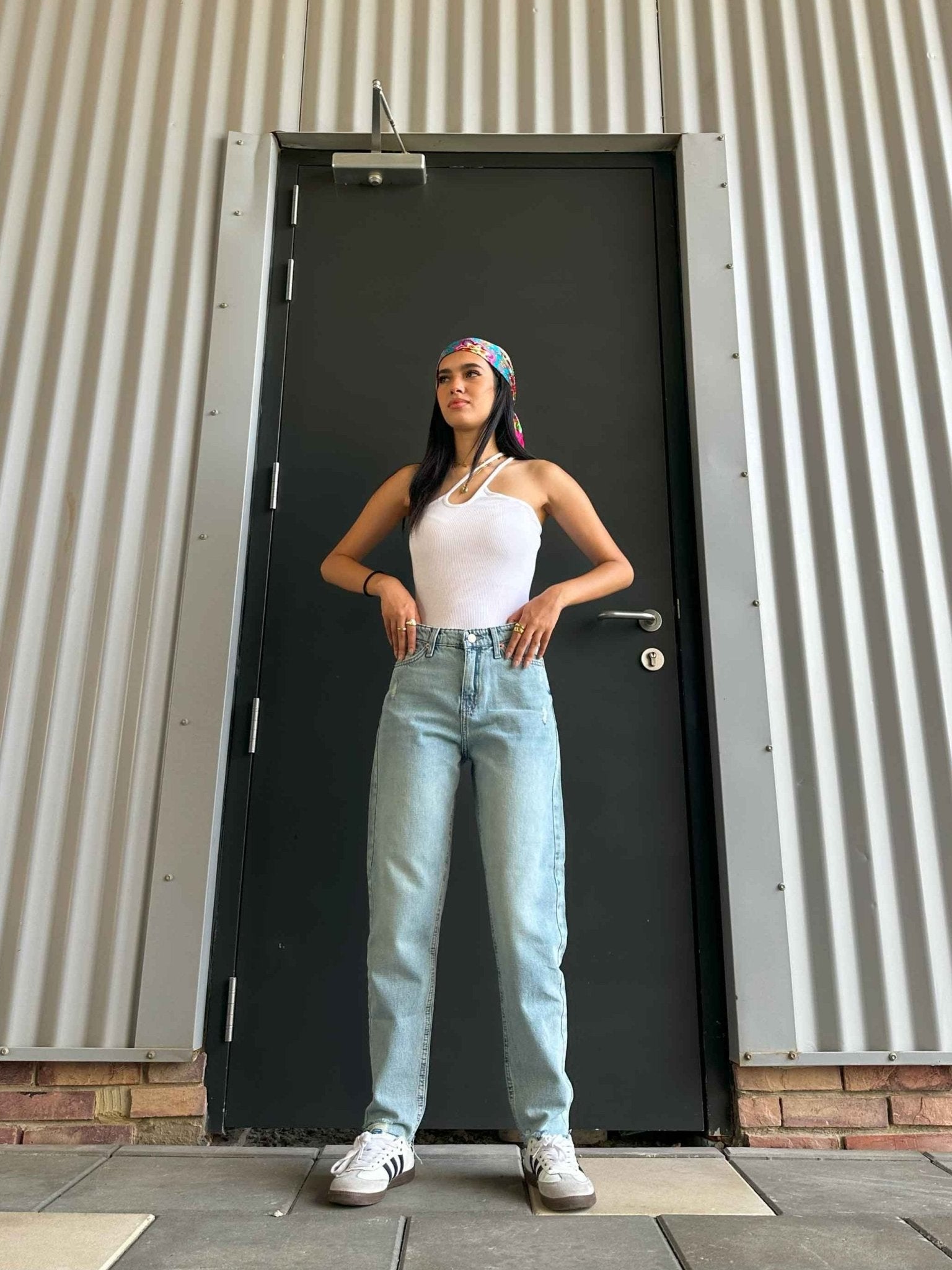 Mom Fit - Light Vintage Green Mom-Fit CIZARO - Cizaro Jeans