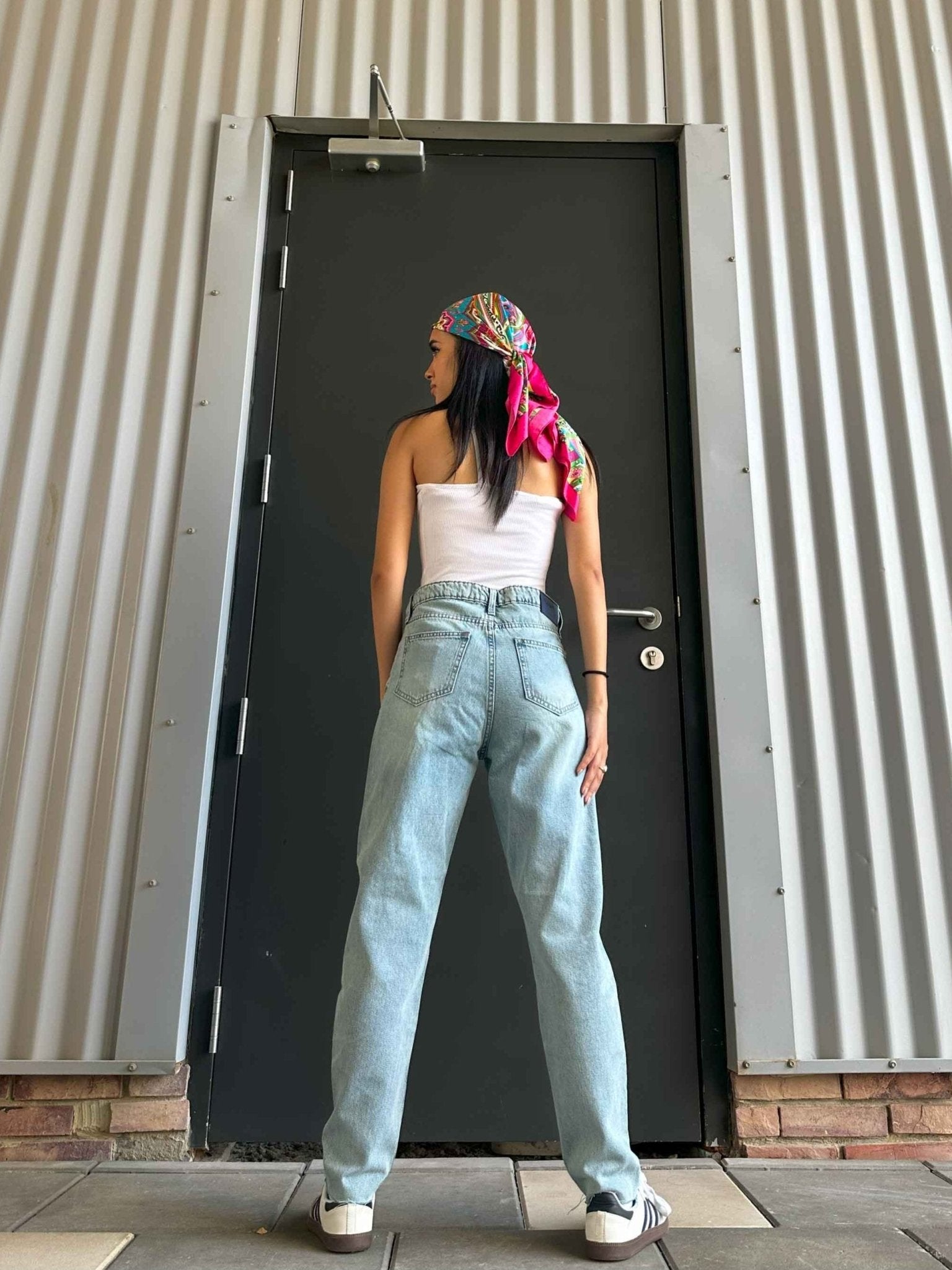 Mom Fit - Light Vintage Green Mom-Fit CIZARO - Cizaro Jeans