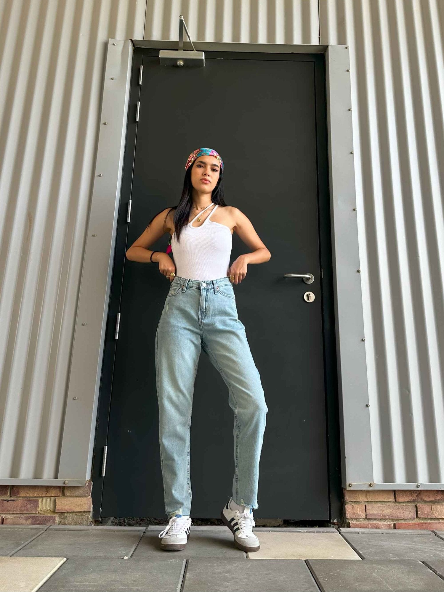 Mom Fit - Light Vintage Green Mom-Fit CIZARO - Cizaro Jeans