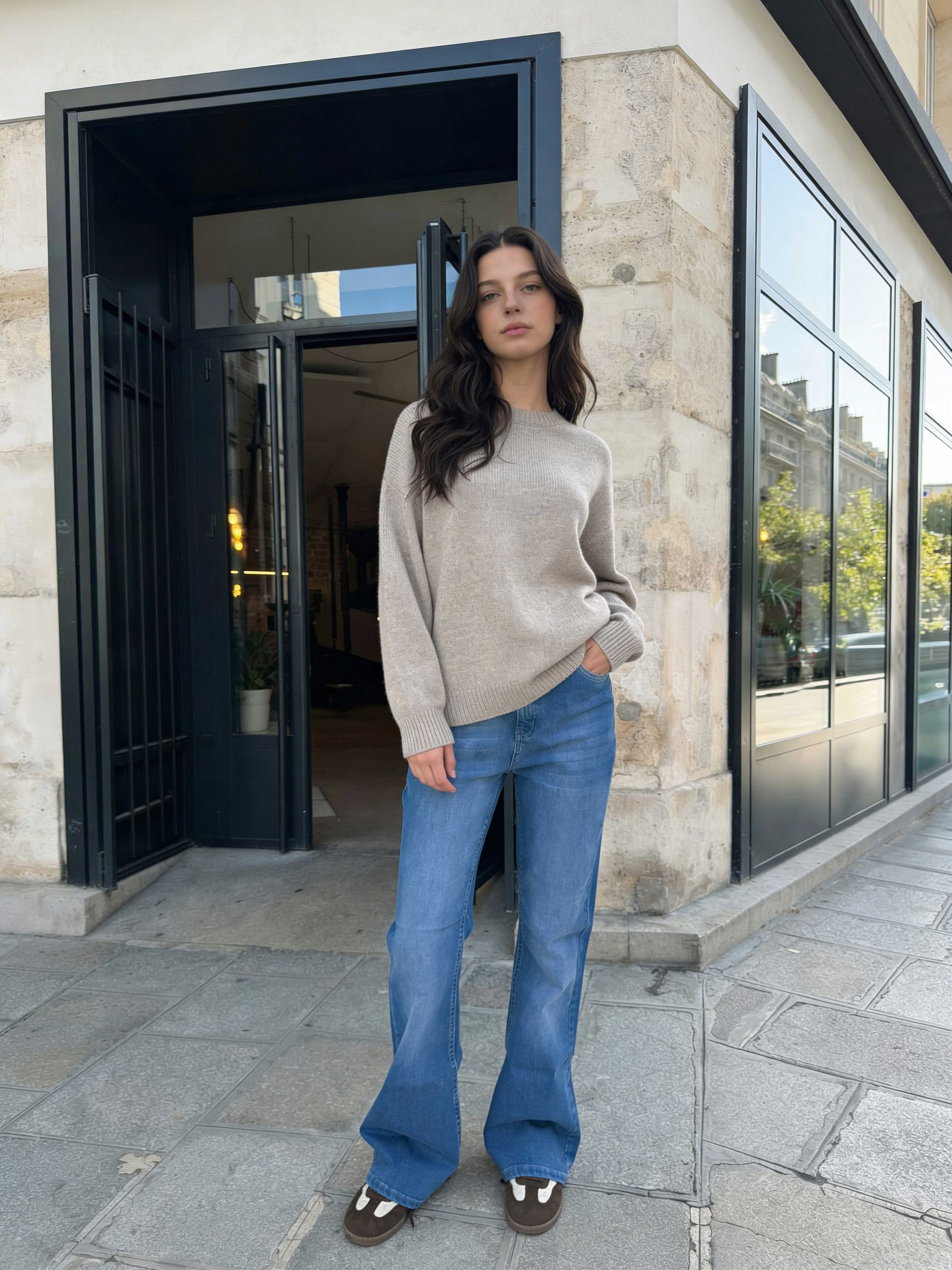 Flare – High-Waist Powder Blue Jeans Flare CIZARO - Cizaro Jeans