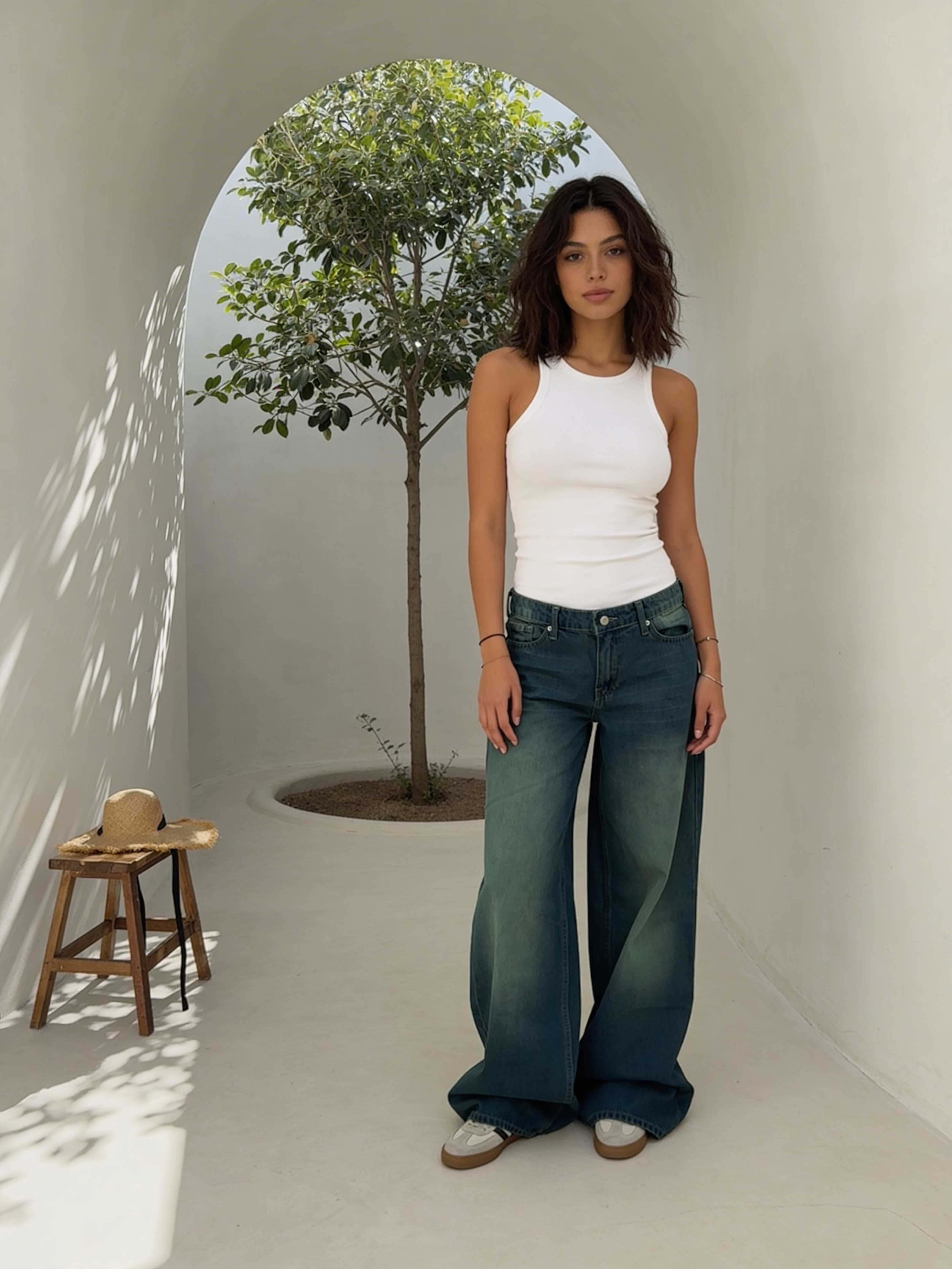 Super Baggy – Mid-Rise Vintage Blue Green Jeans Super Baggy CIZARO - Cizaro Jeans