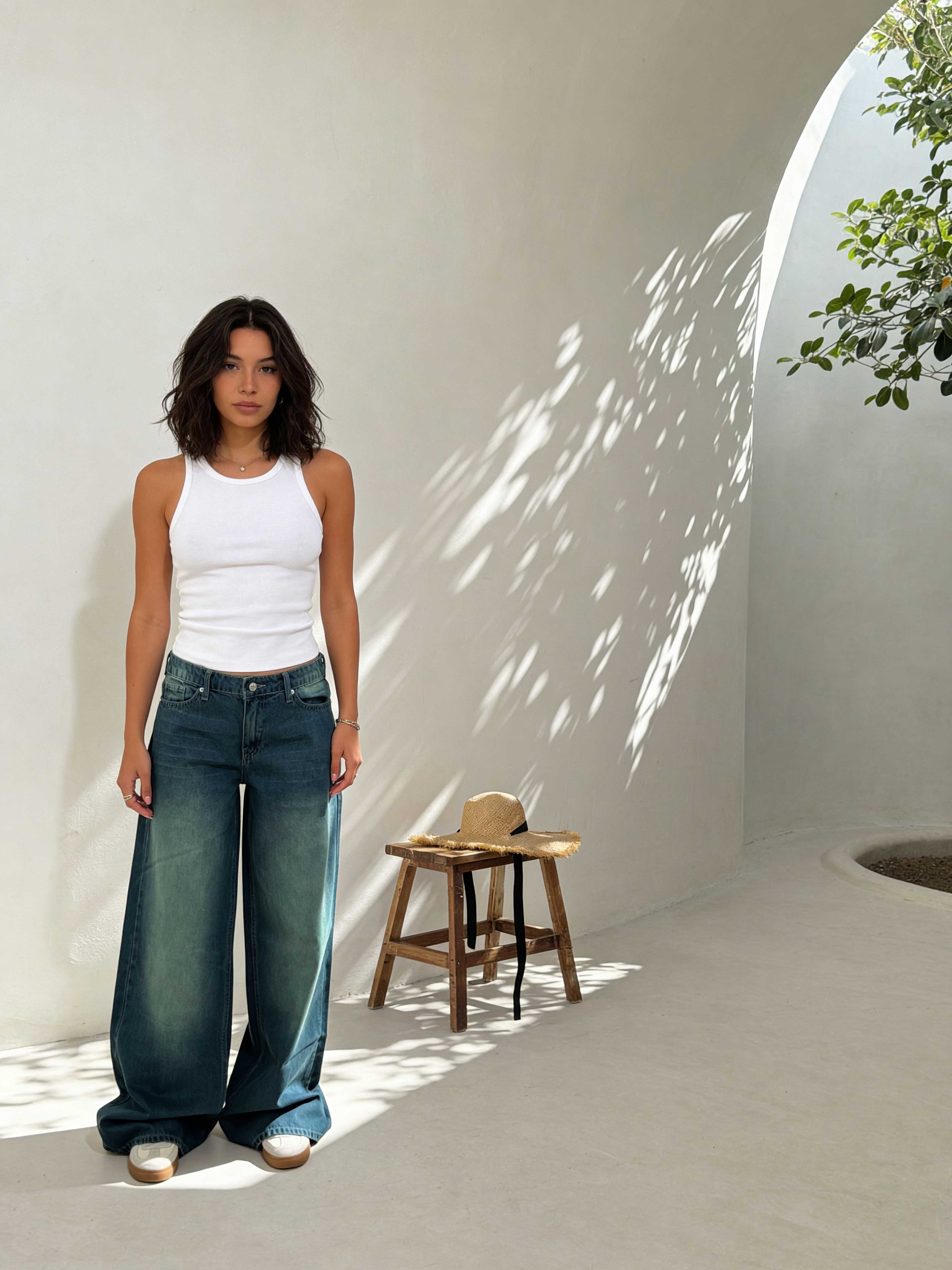 Super Baggy – Mid-Rise Vintage Blue Green Jeans Super Baggy CIZARO - Cizaro Jeans