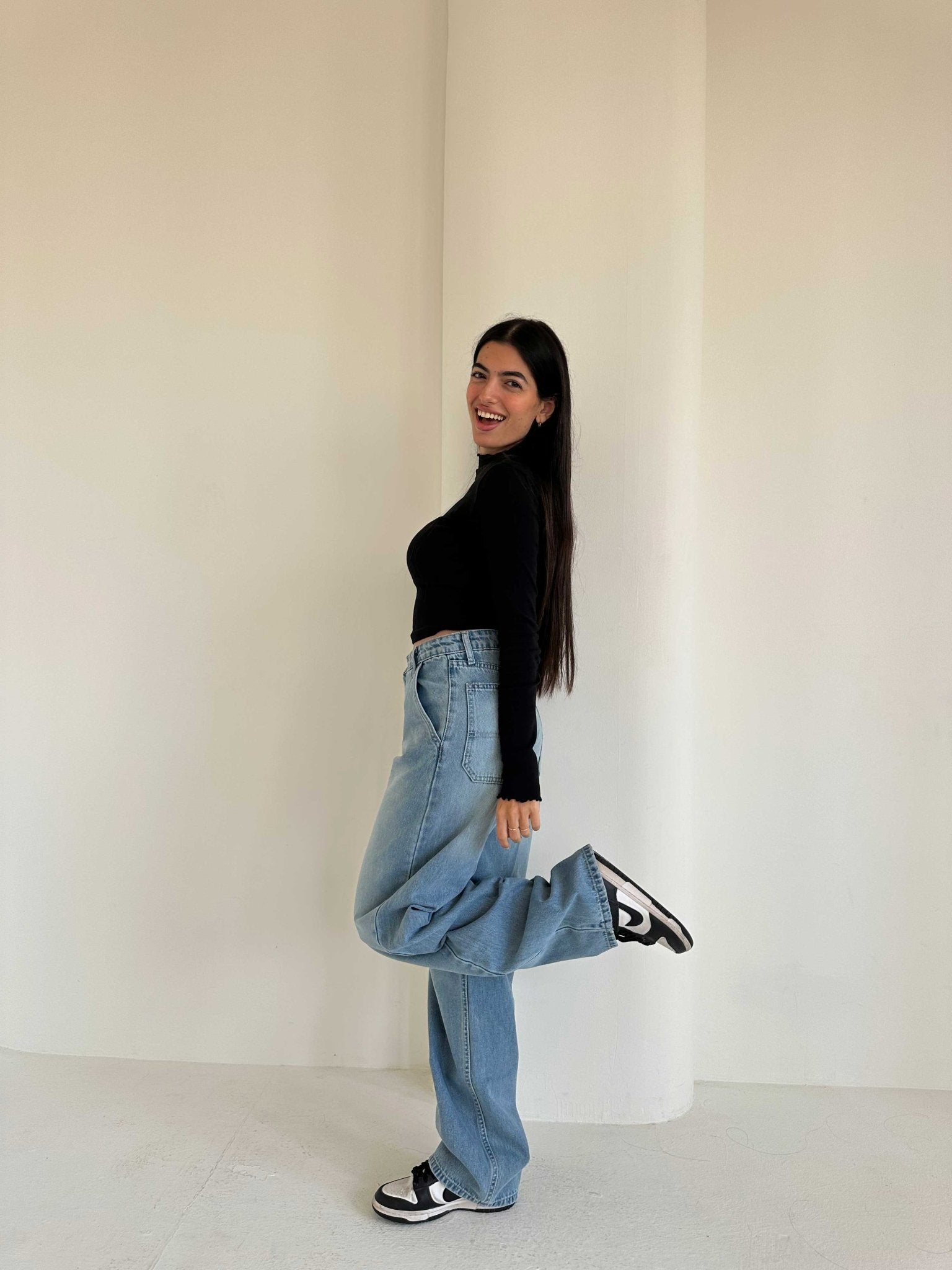 Skater – Mid Rise Light Vintage Blue Jeans skater CIZARO - Cizaro Jeans