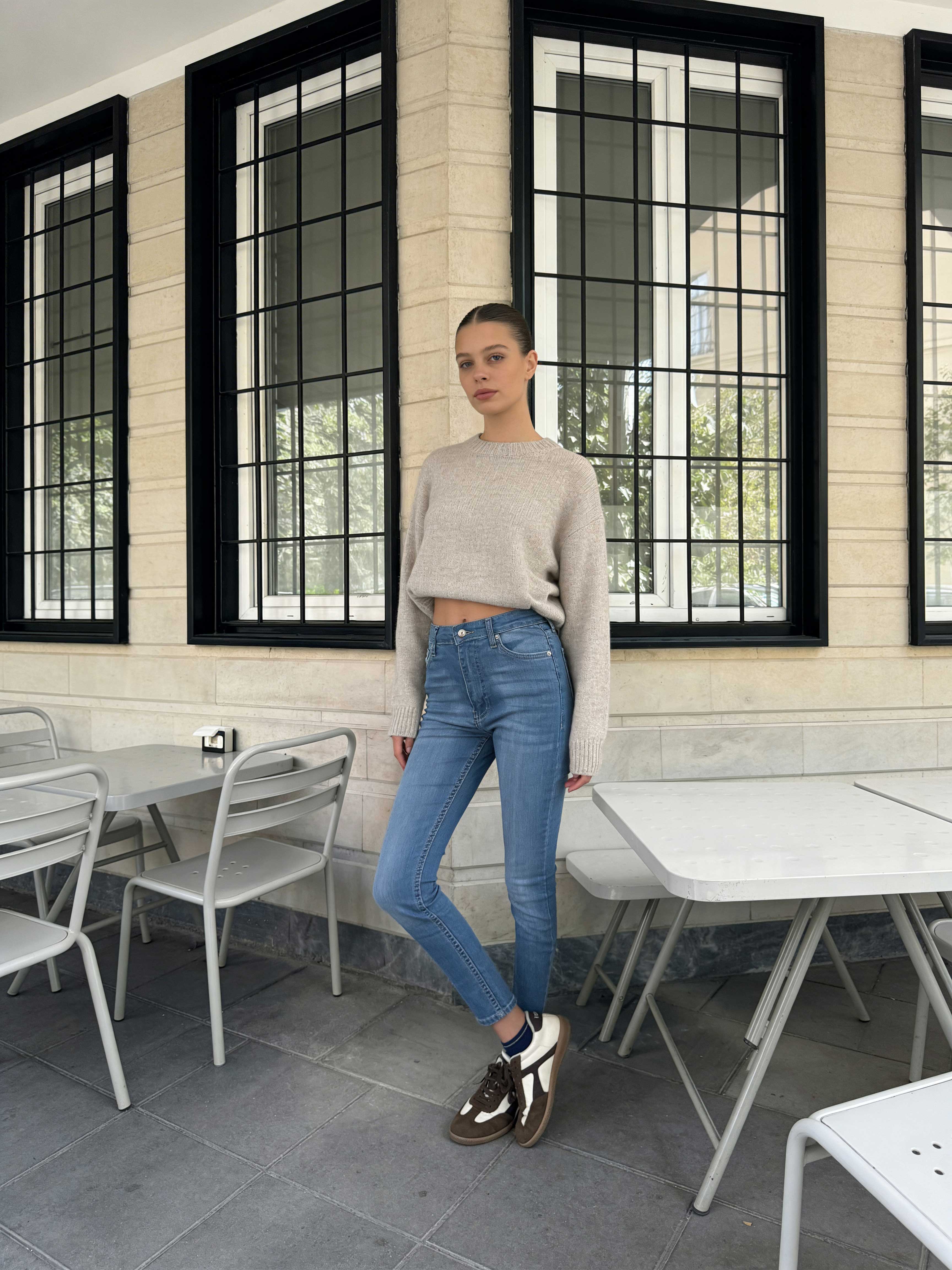 Skinny – High-Waist Powder Blue Jeans Skinny CIZARO - Cizaro Jeans