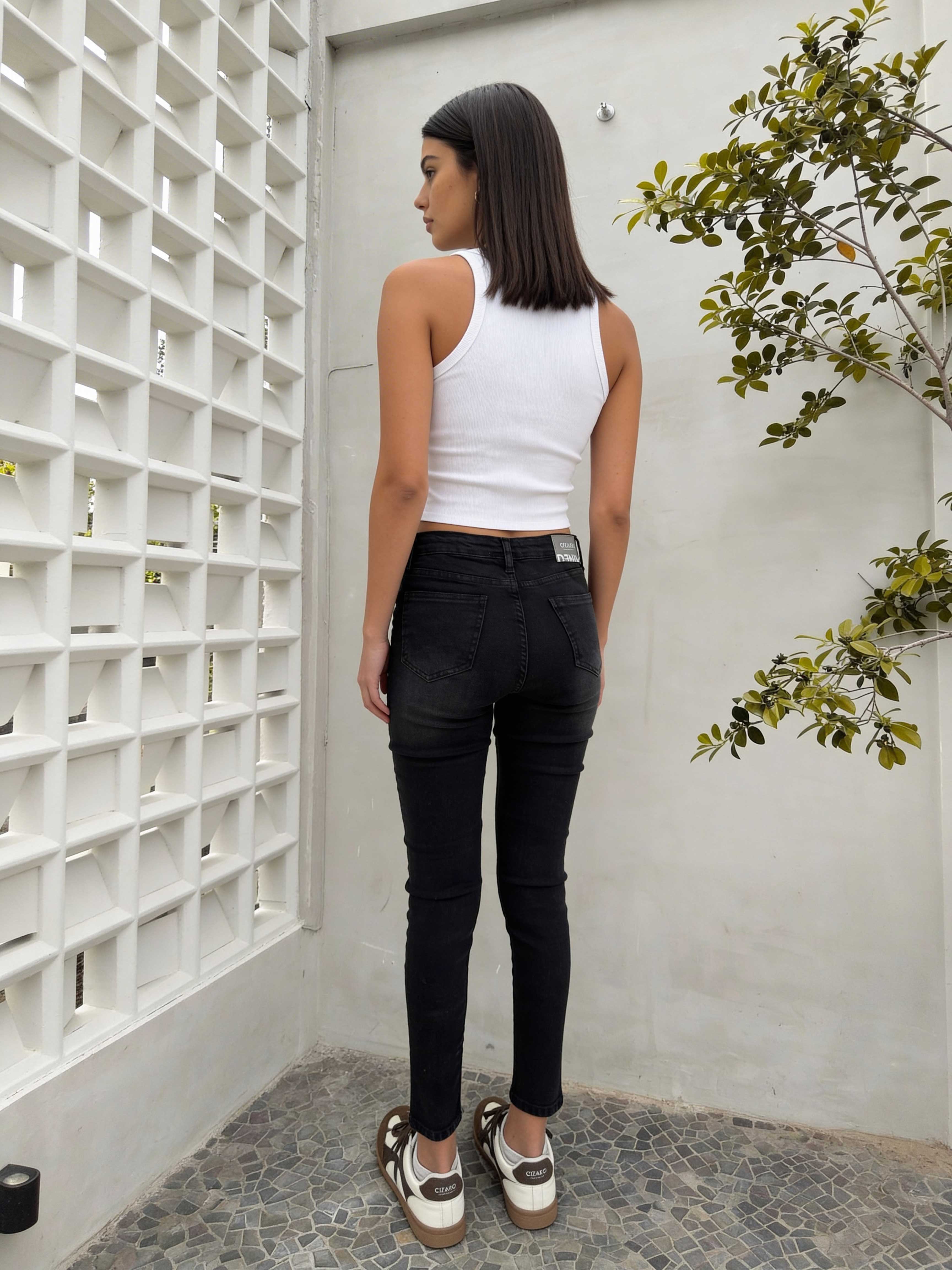 Skinny – High-Waist Washed Black Jeans Skinny CIZARO - Cizaro Jeans