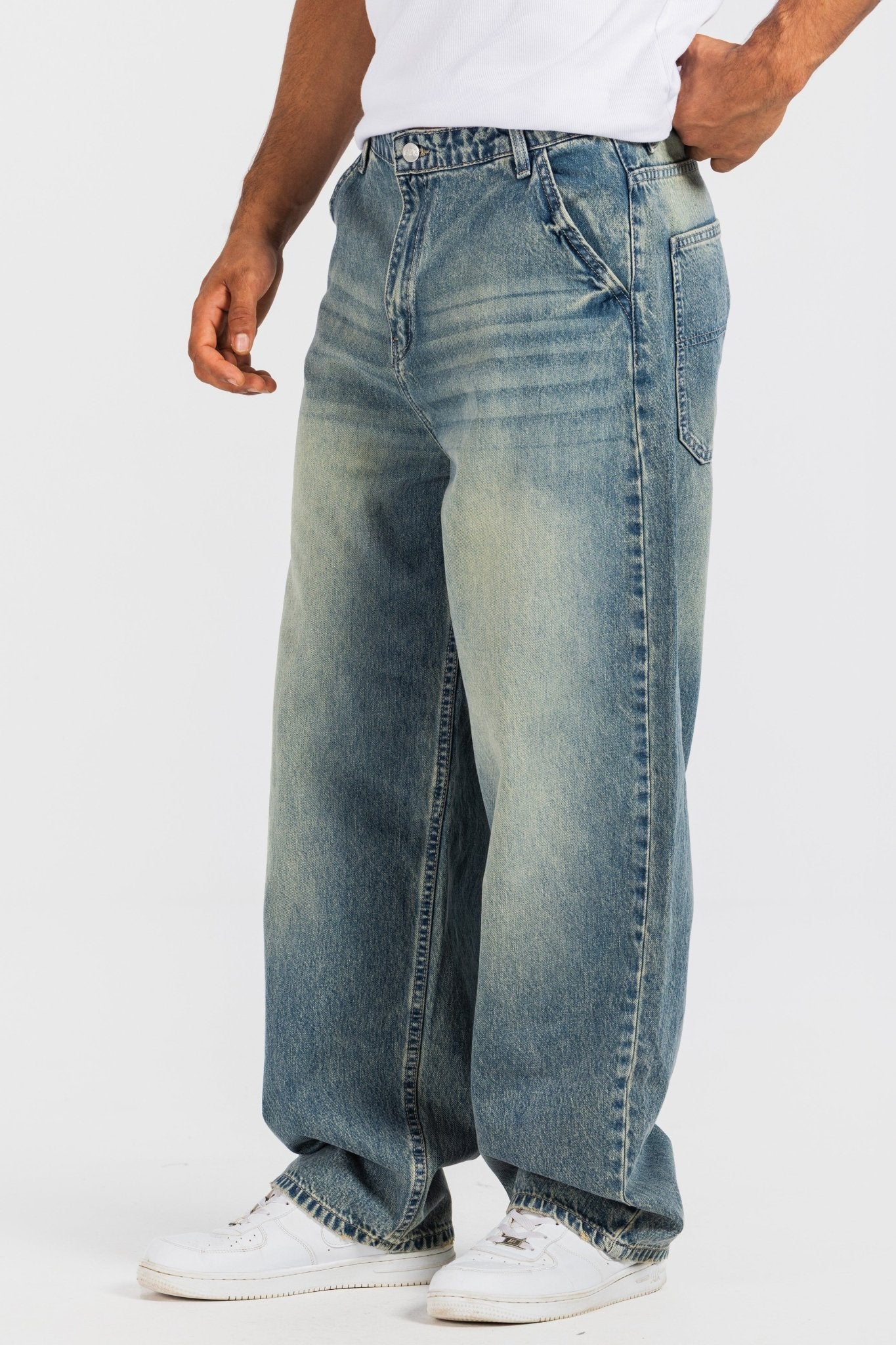 Skater – Faded Vintage Blue Jeans Skater-Man CIZARO - Cizaro Jeans