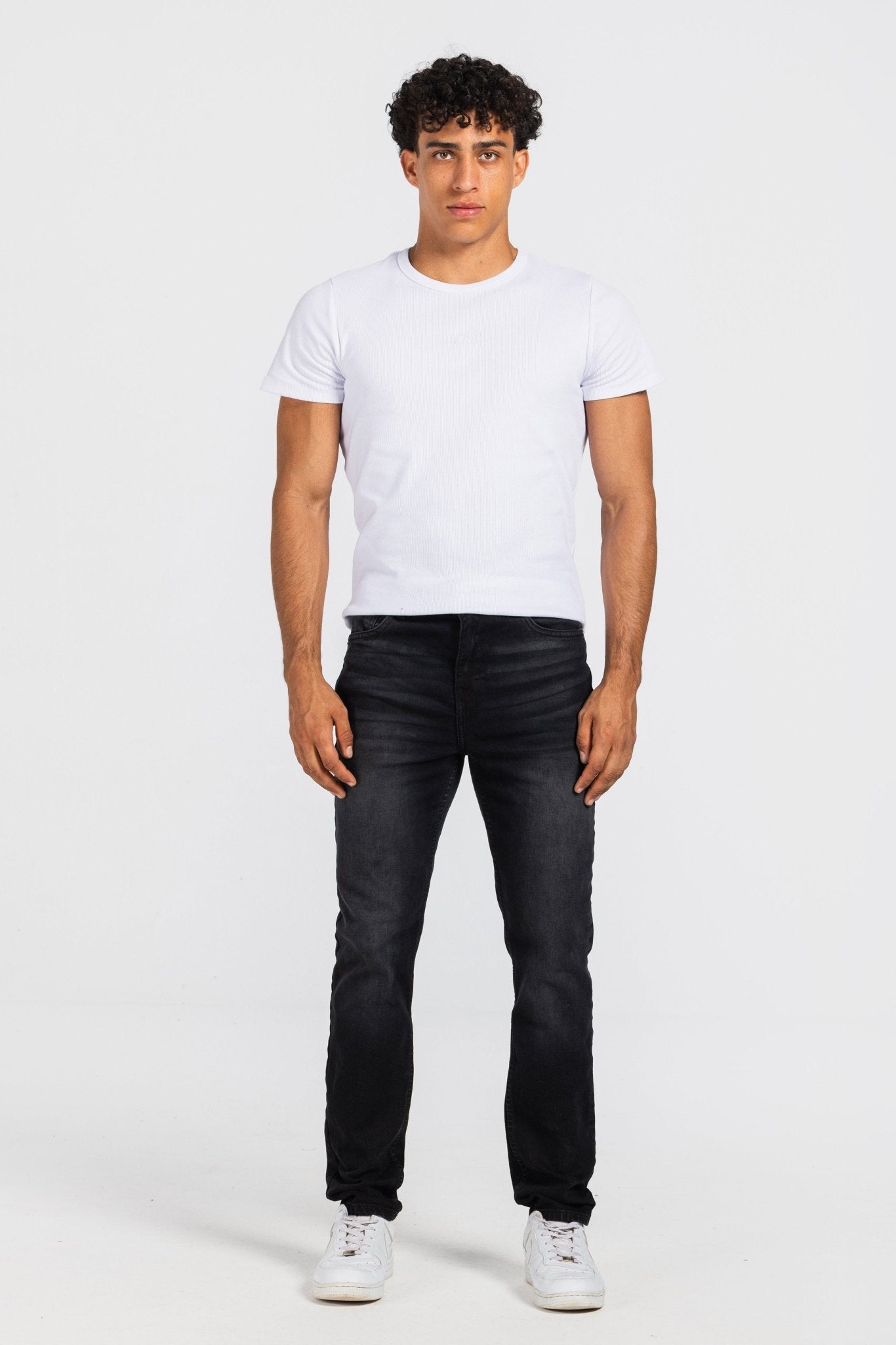 Slim –Washed Black Jeans Slim-Man CIZARO - Cizaro Jeans