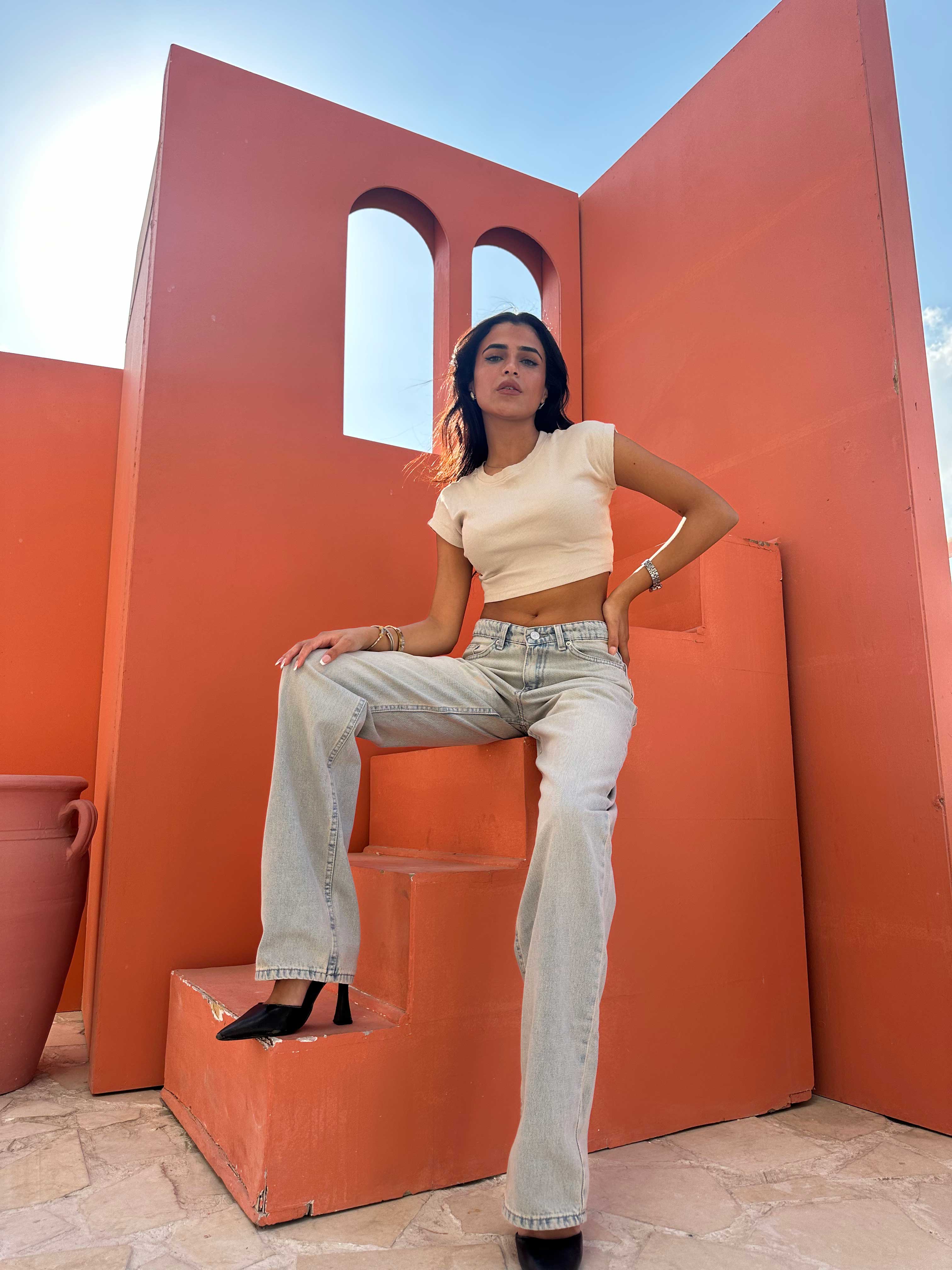 Straight – Low Waist Vintage Sand Blue Jeans