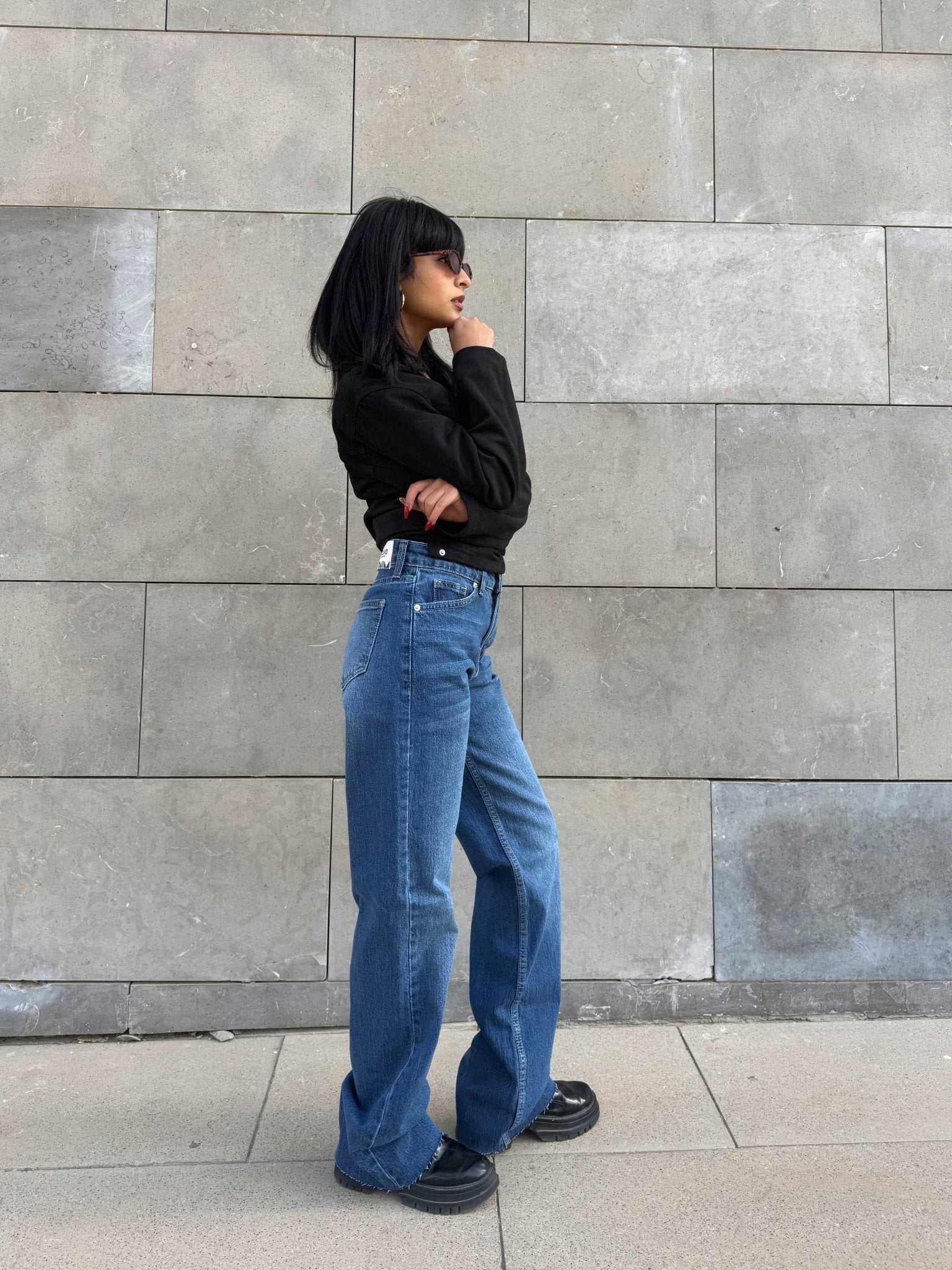 Ultra Comfort | Straight – Mid-Rise Ocean Blue Jeans straight CIZARO - Cizaro Jeans