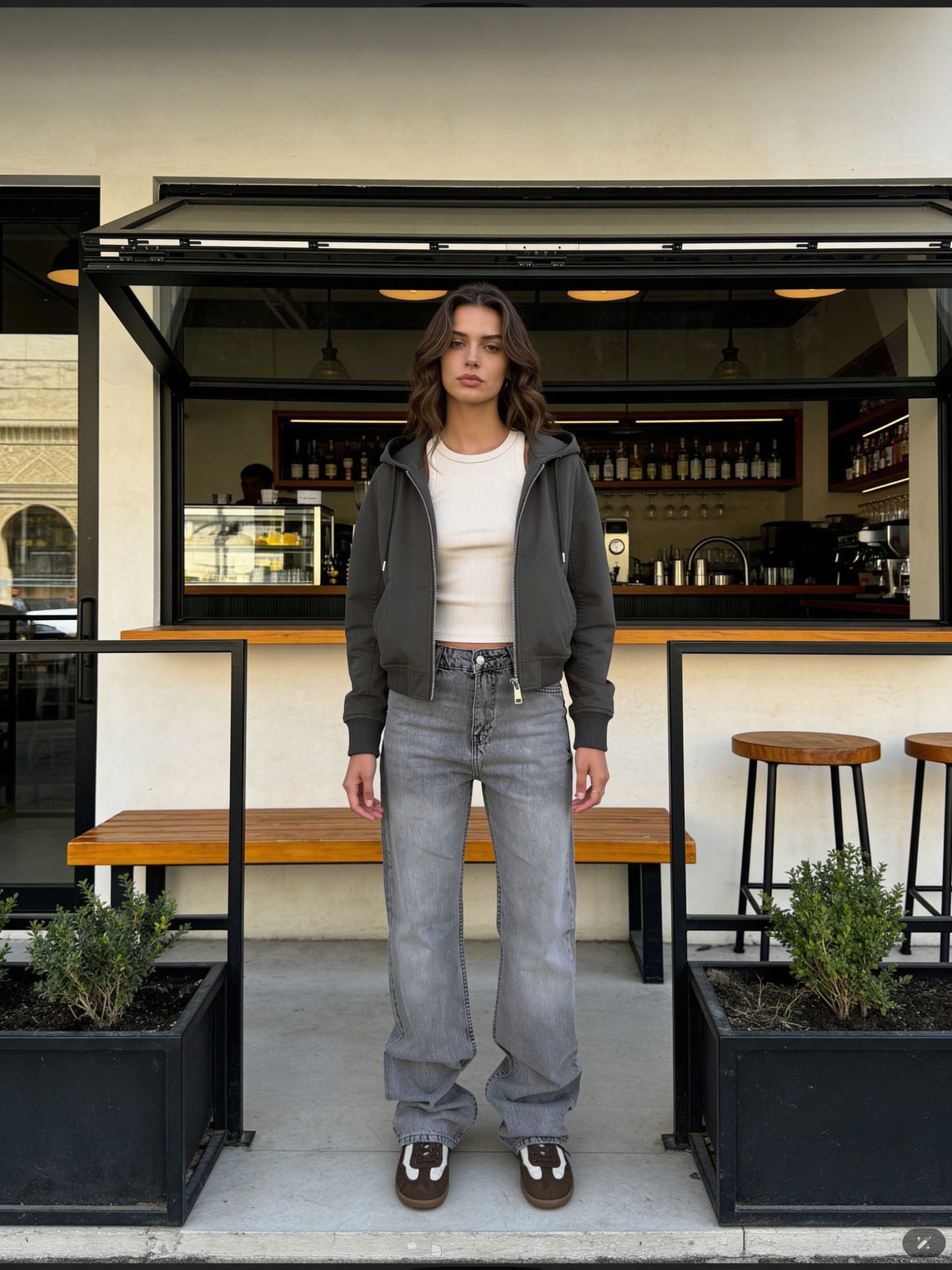 Straight – High-Waist Light Grey Jeans Straight CIZARO - Cizaro Jeans