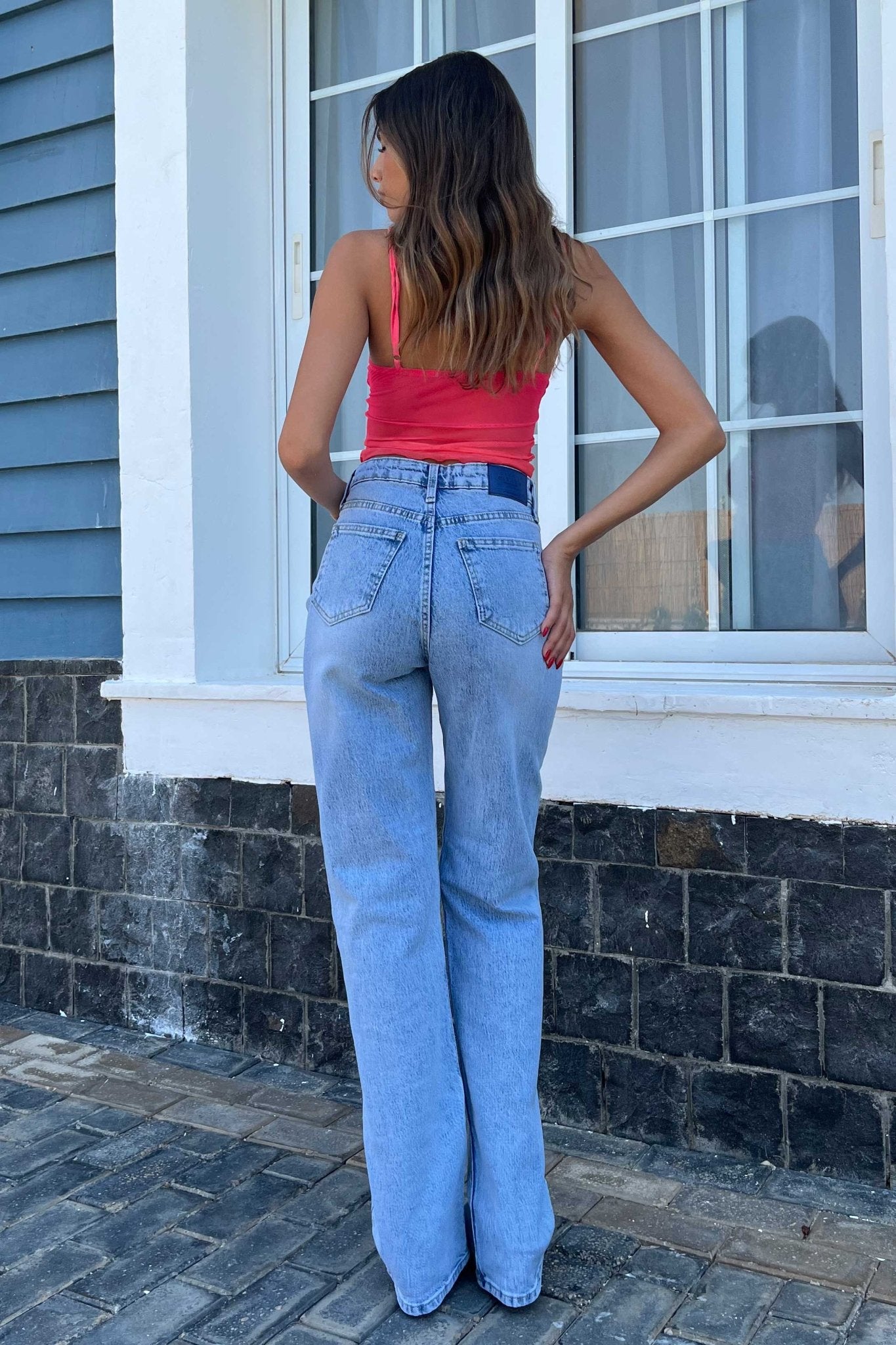 Ultra-Comfort | Straight-Leg - High-Waist Light Wash Blue Jeans Straight CIZARO - Cizaro Jeans