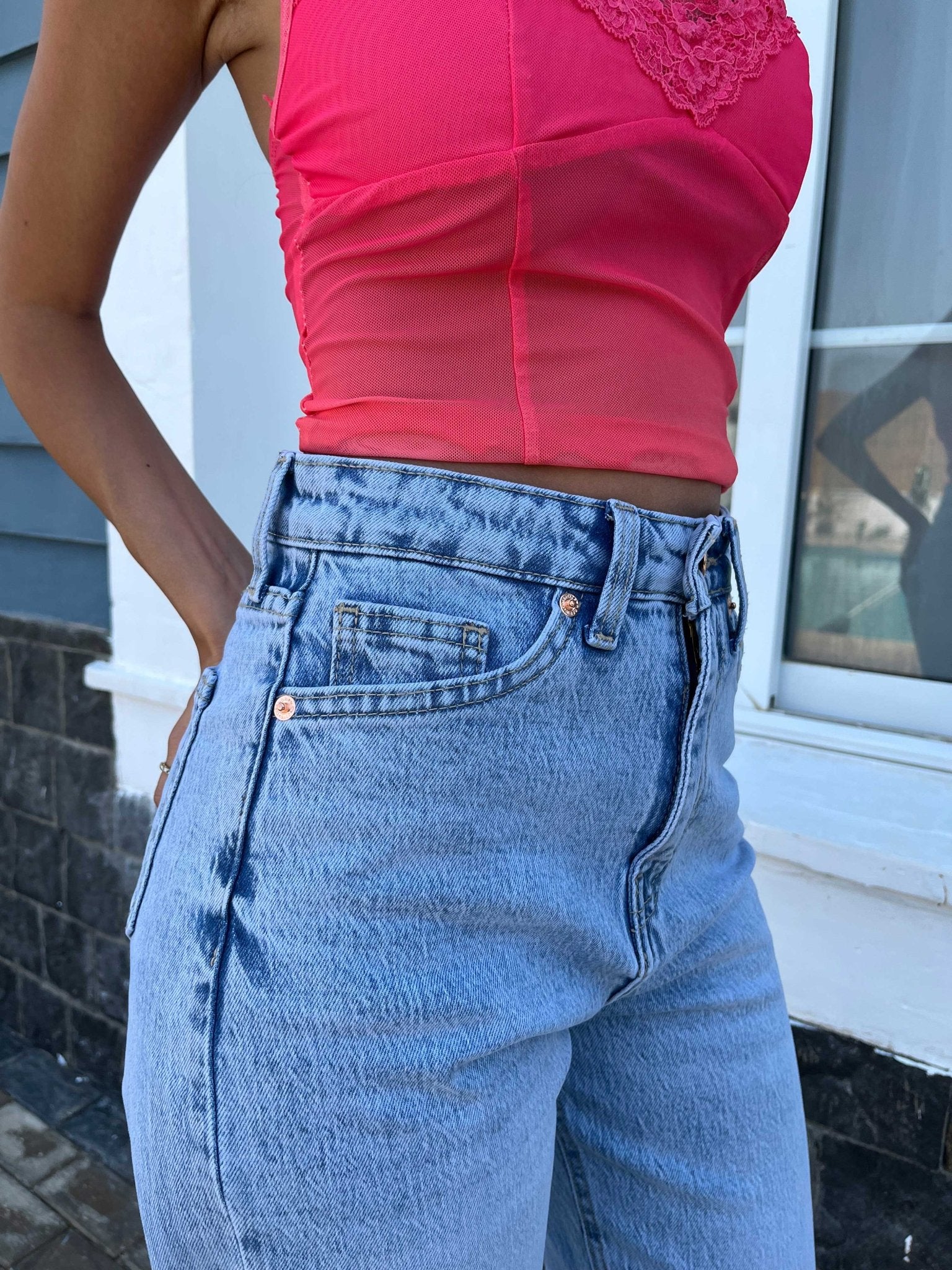 Ultra-Comfort | Straight-Leg - High-Waist Light Wash Blue Jeans Straight CIZARO - Cizaro Jeans