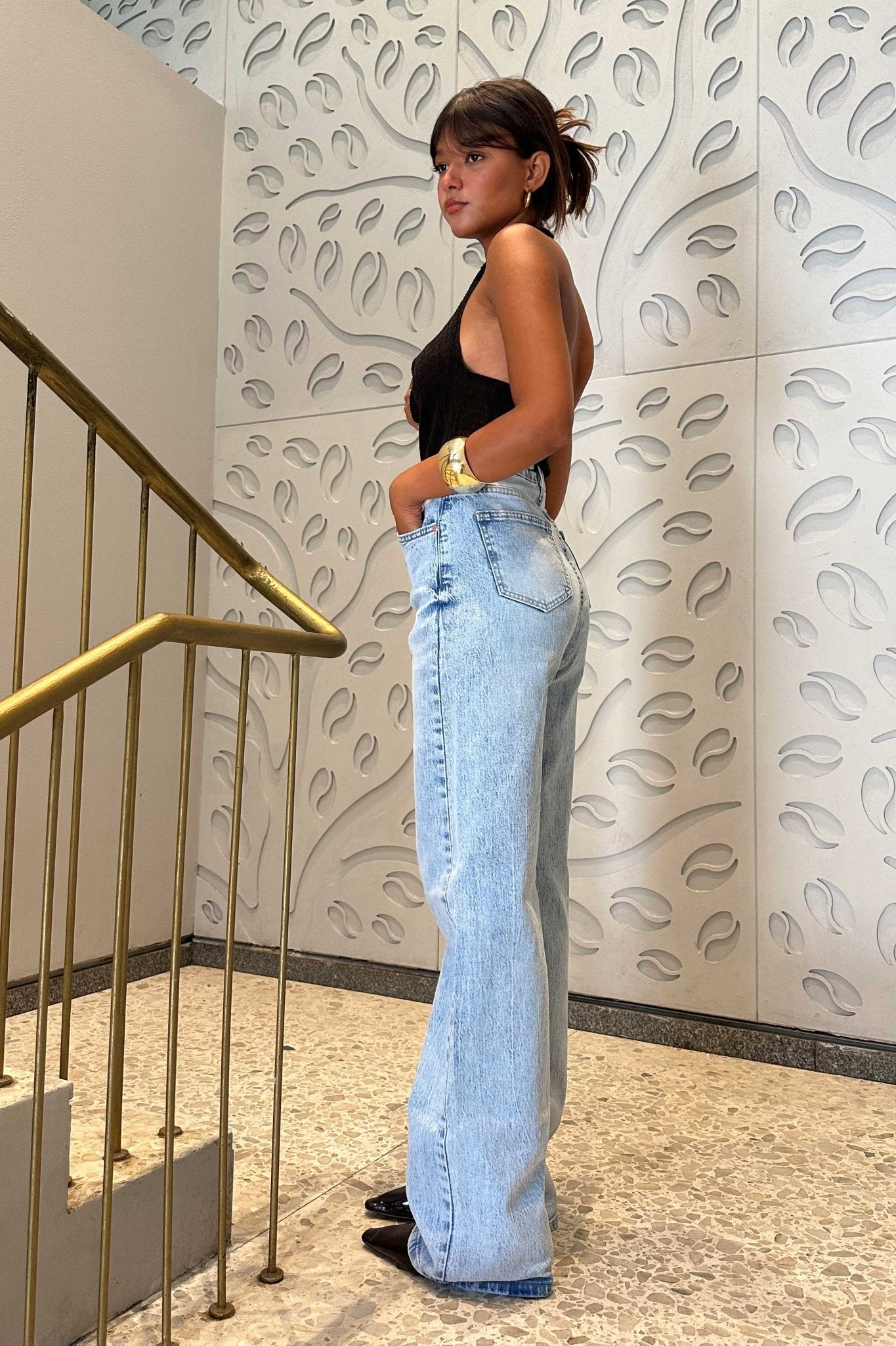 Ultra Comfort Straight-Leg - Mid-Waist Light Acid Wash Jeans STRAIGHT LEG CIZARO - Cizaro Jeans