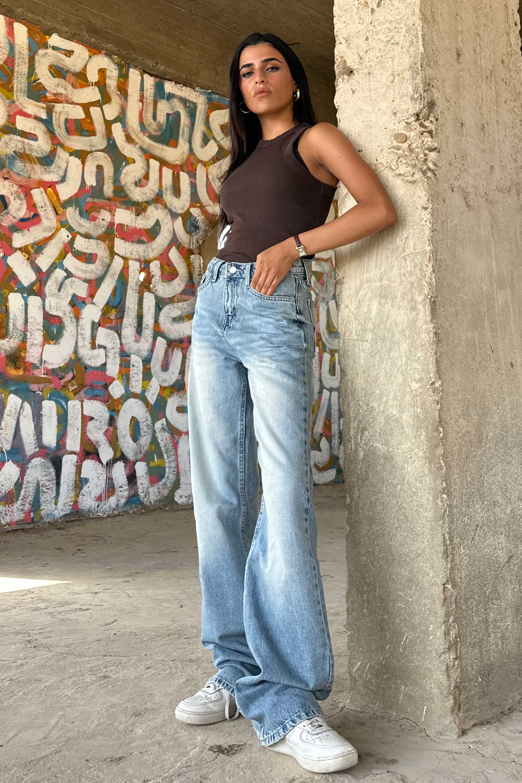 Straight - High-Waist Light Vintage Blue Jeans straight CIZARO - Cizaro Jeans