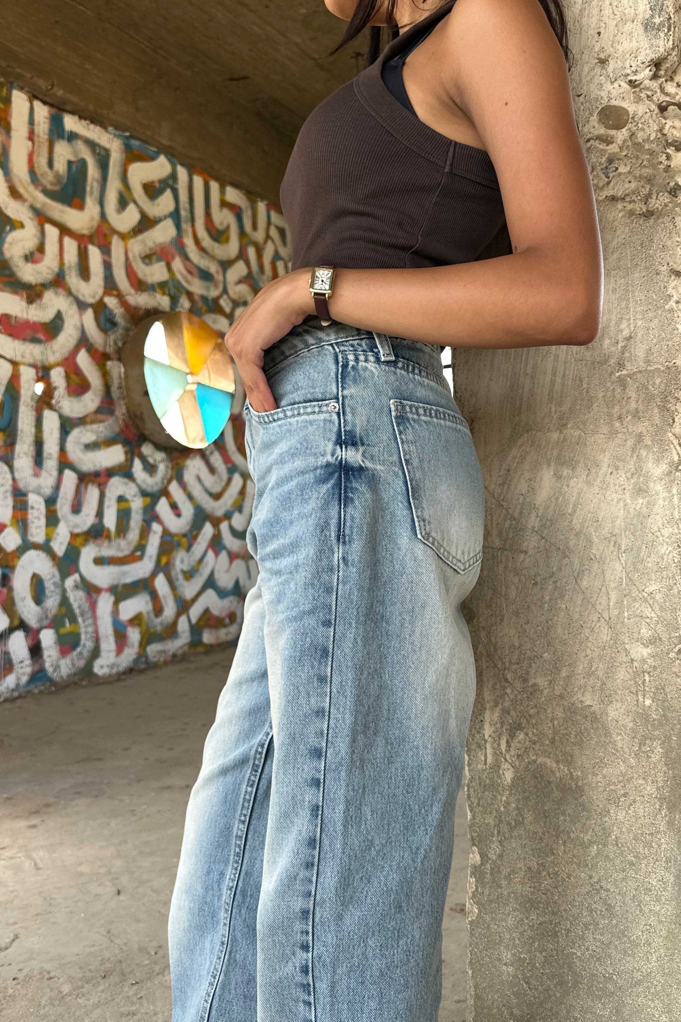 Straight - High-Waist Light Vintage Blue Jeans straight CIZARO - Cizaro Jeans