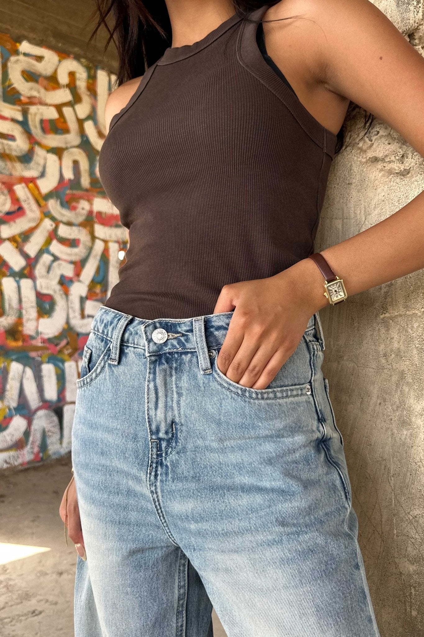 Straight - High-Waist Light Vintage Blue Jeans straight CIZARO - Cizaro Jeans