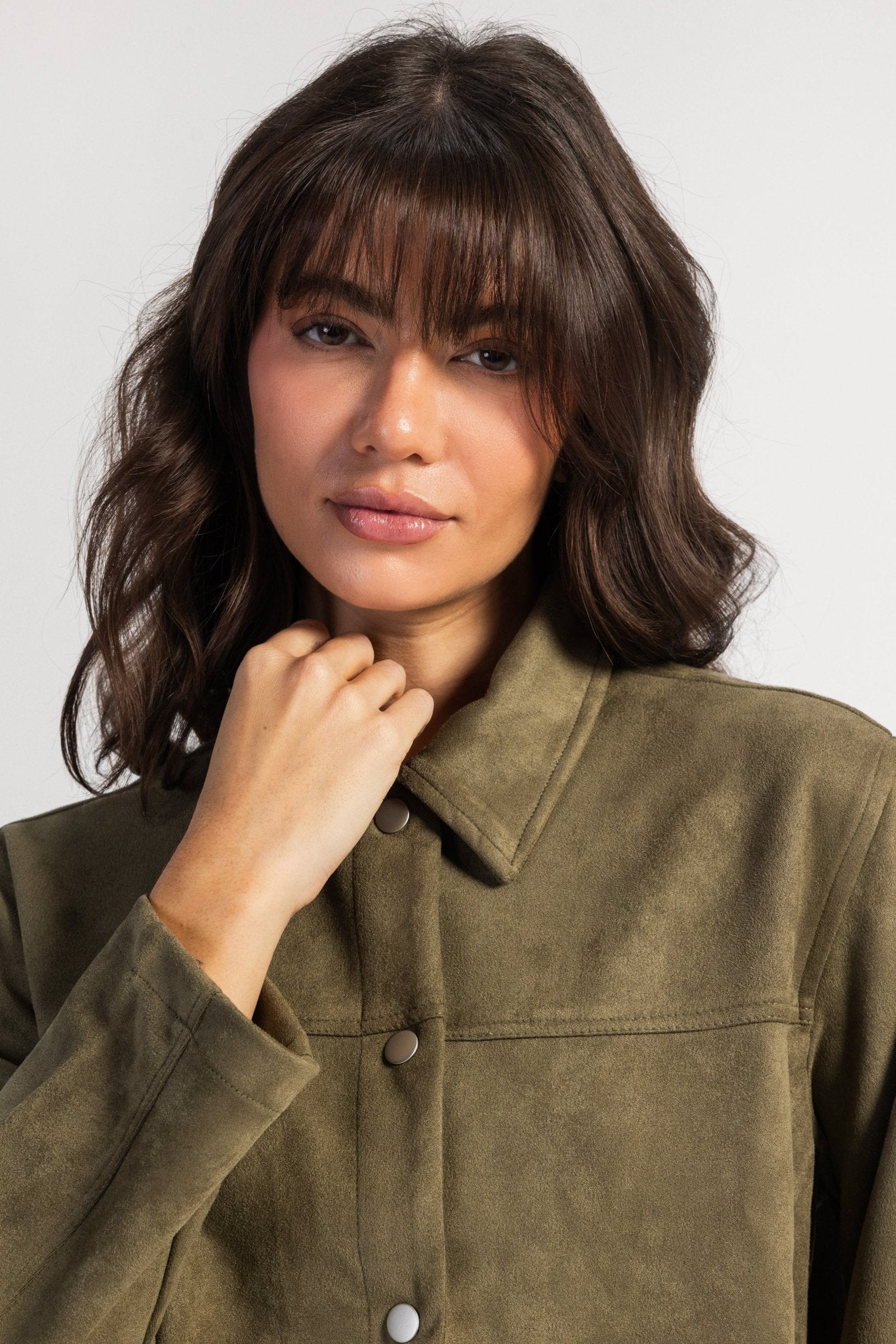 Suede Jacket – Olive jacket CIZARO - Cizaro Jeans