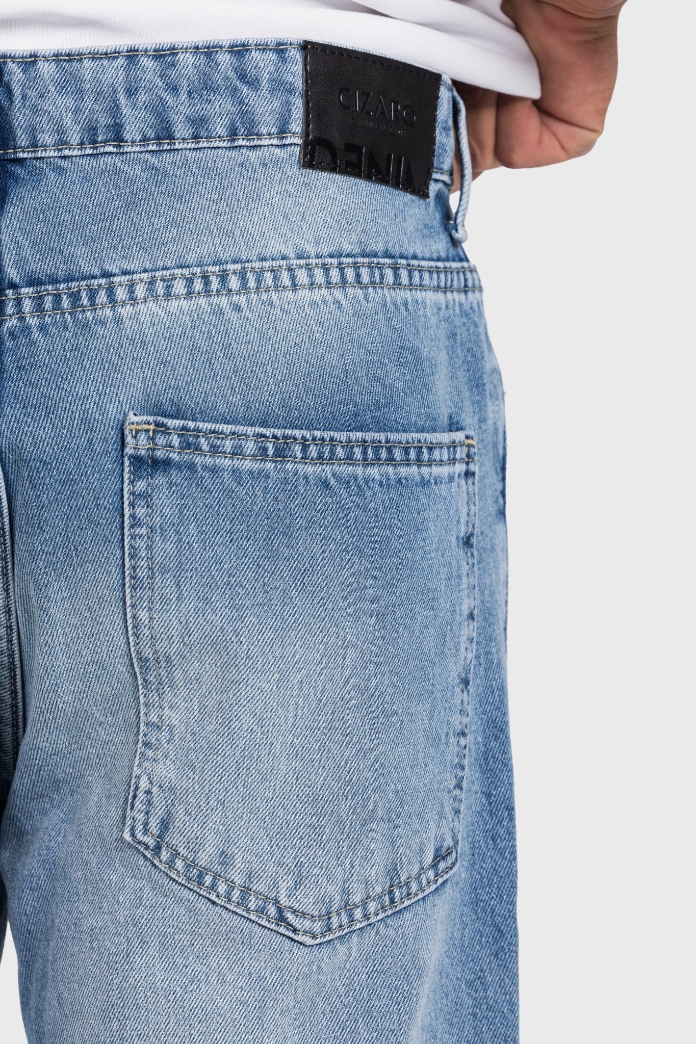 Tapered – Med Vintage Blue Jeans Tapered-Man CIZARO - Cizaro Jeans