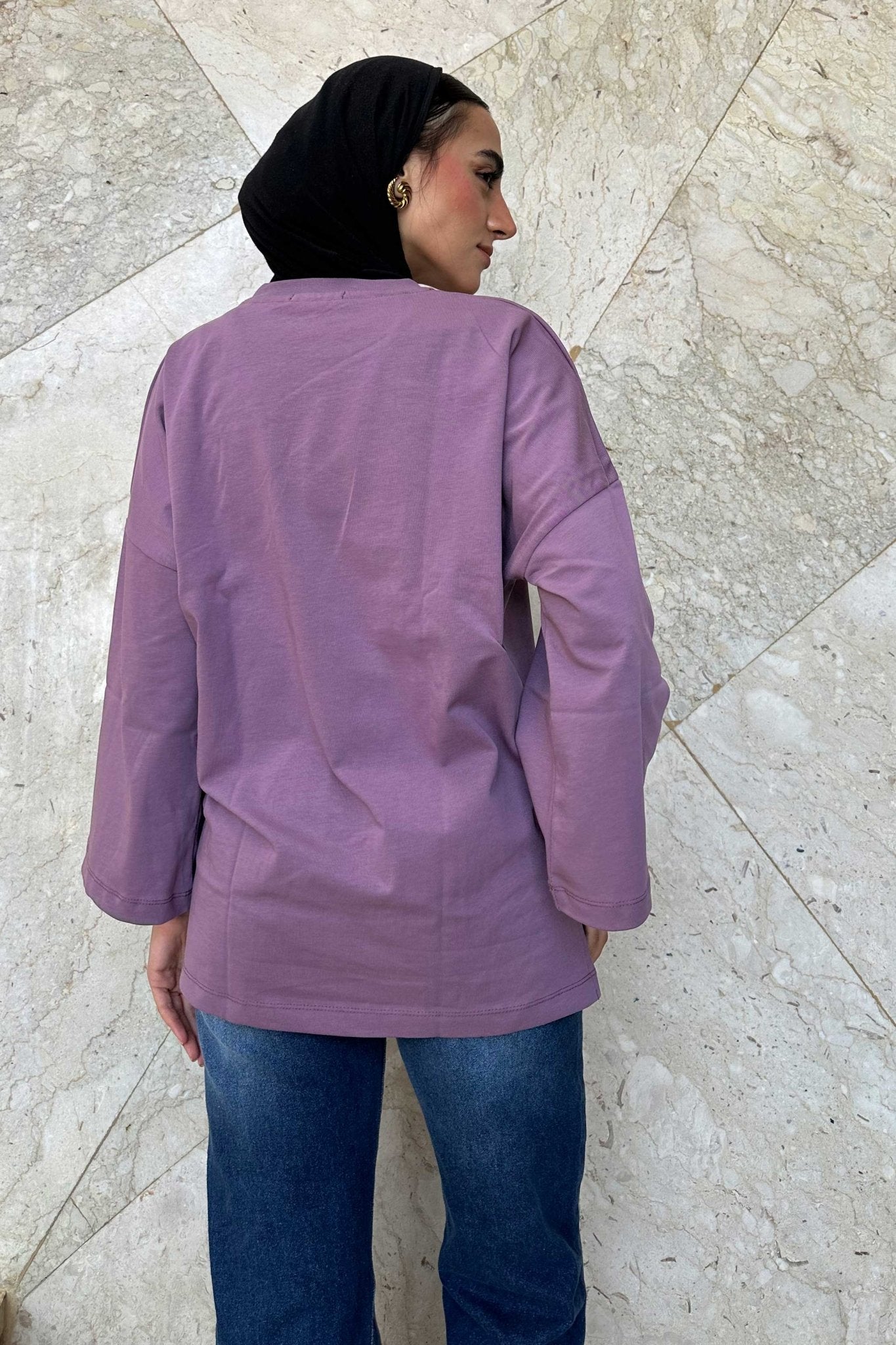Oversized Purple Graphic T-Shirt T-Shirt CIZNEW - Cizaro Jeans