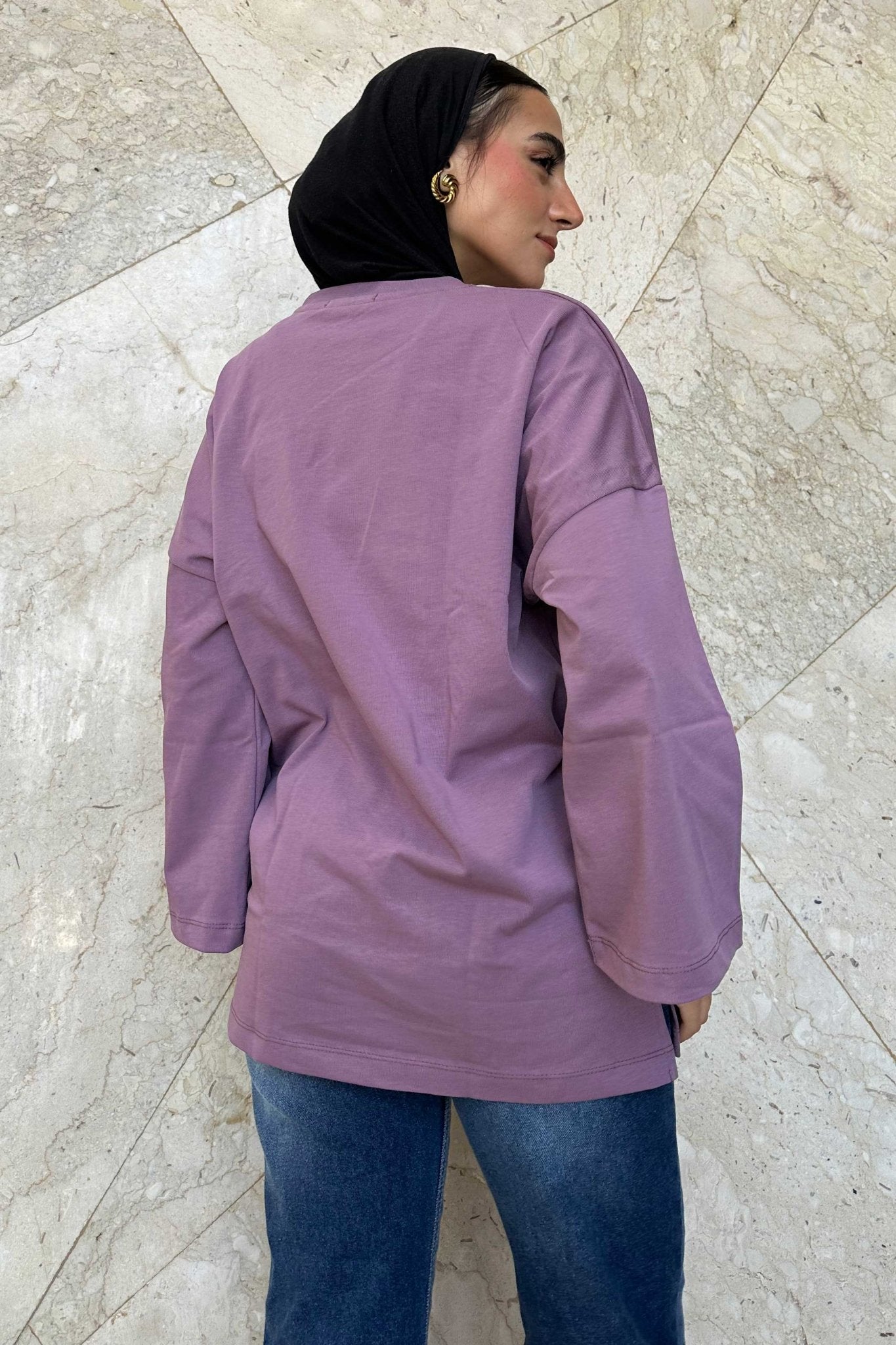 Oversized Purple Graphic T-Shirt T-Shirt CIZNEW - Cizaro Jeans