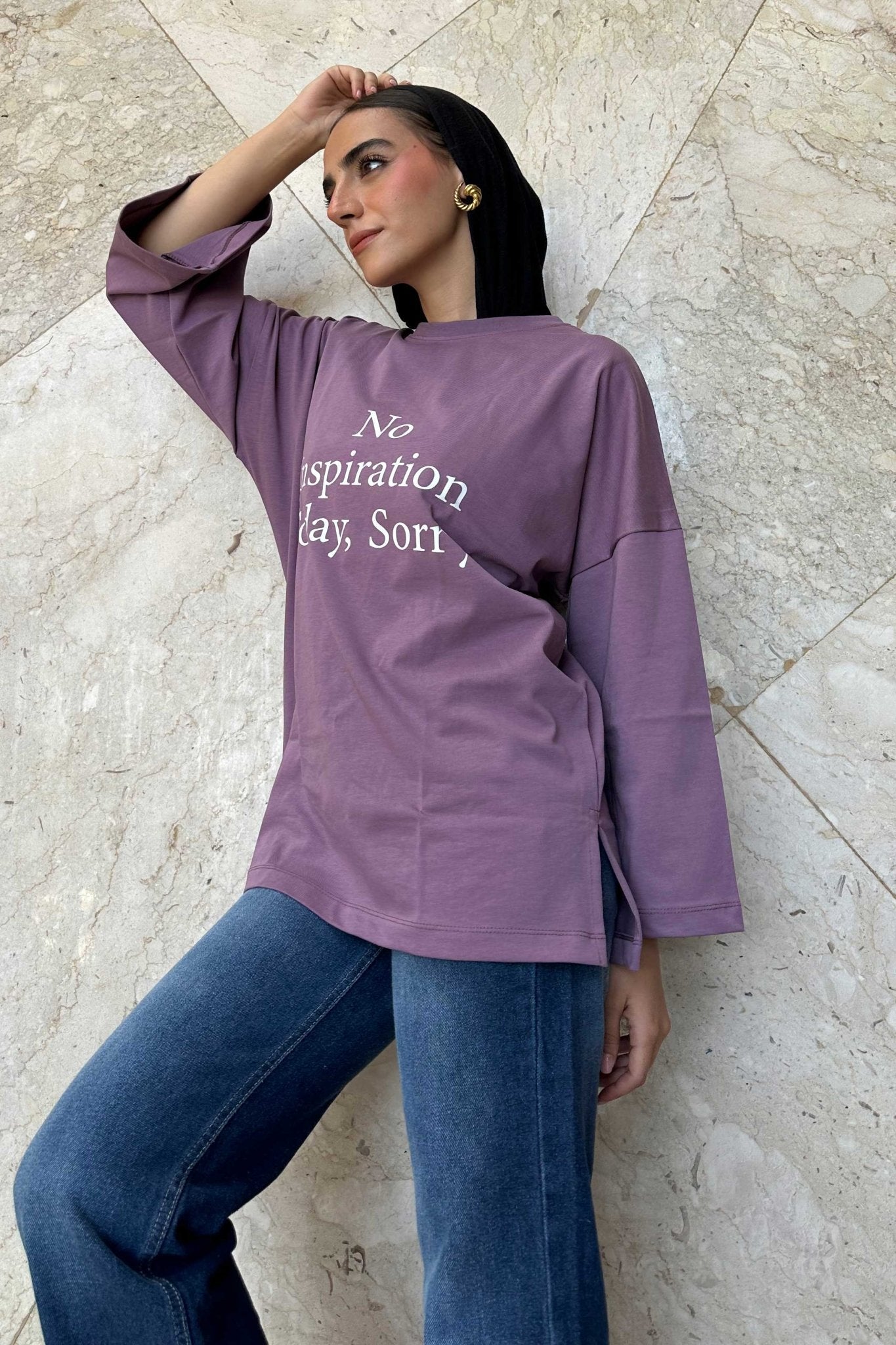 Oversized Purple Graphic T-Shirt T-Shirt CIZNEW - Cizaro Jeans