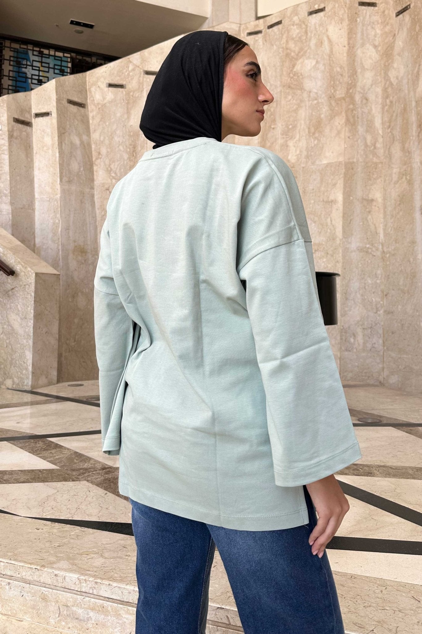 Oversized Mint Green Graphic T-Shirt T-Shirt CIZNEW - Cizaro Jeans