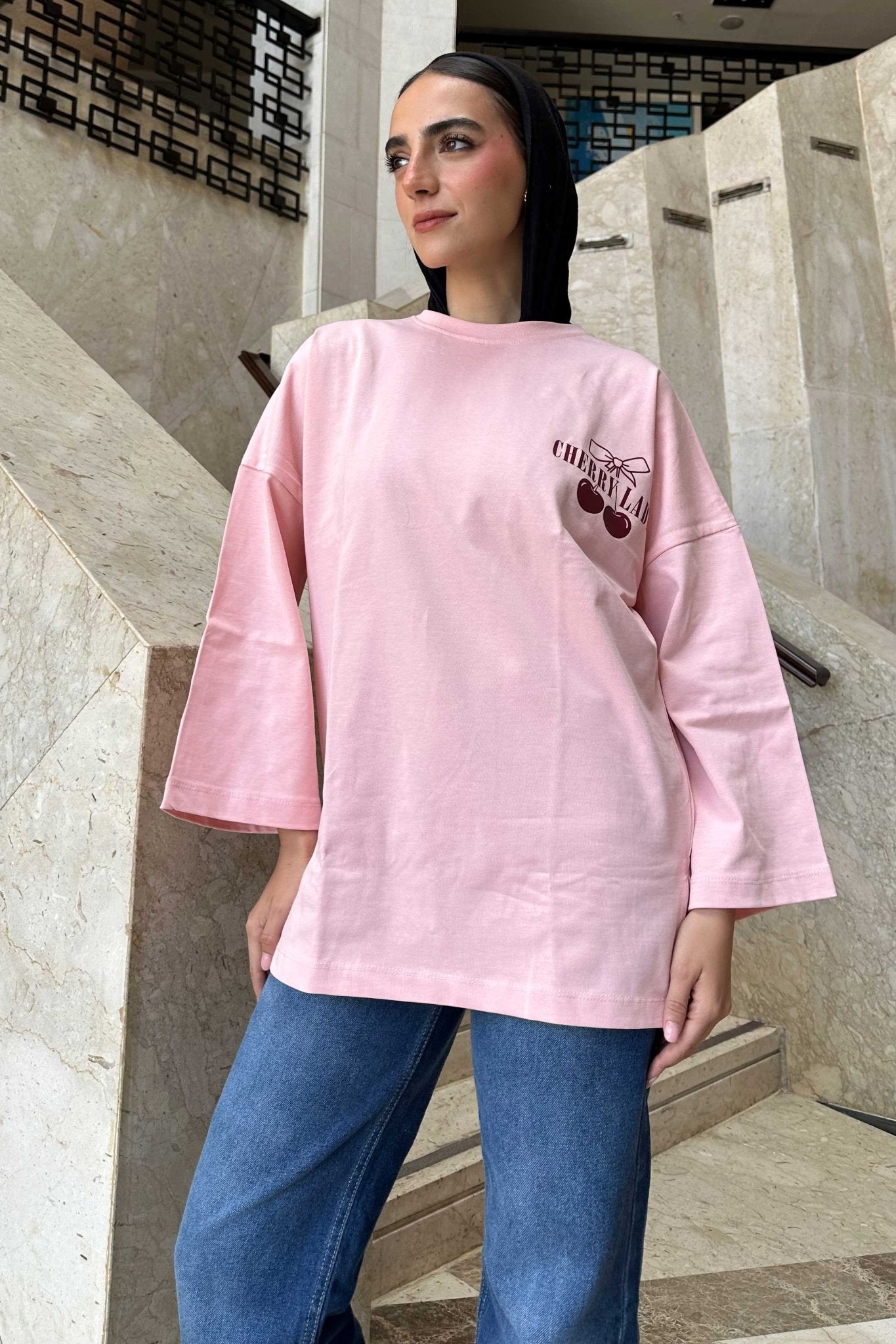 Oversized Pink Graphic T-Shirt T-Shirt CIZNEW - Cizaro Jeans