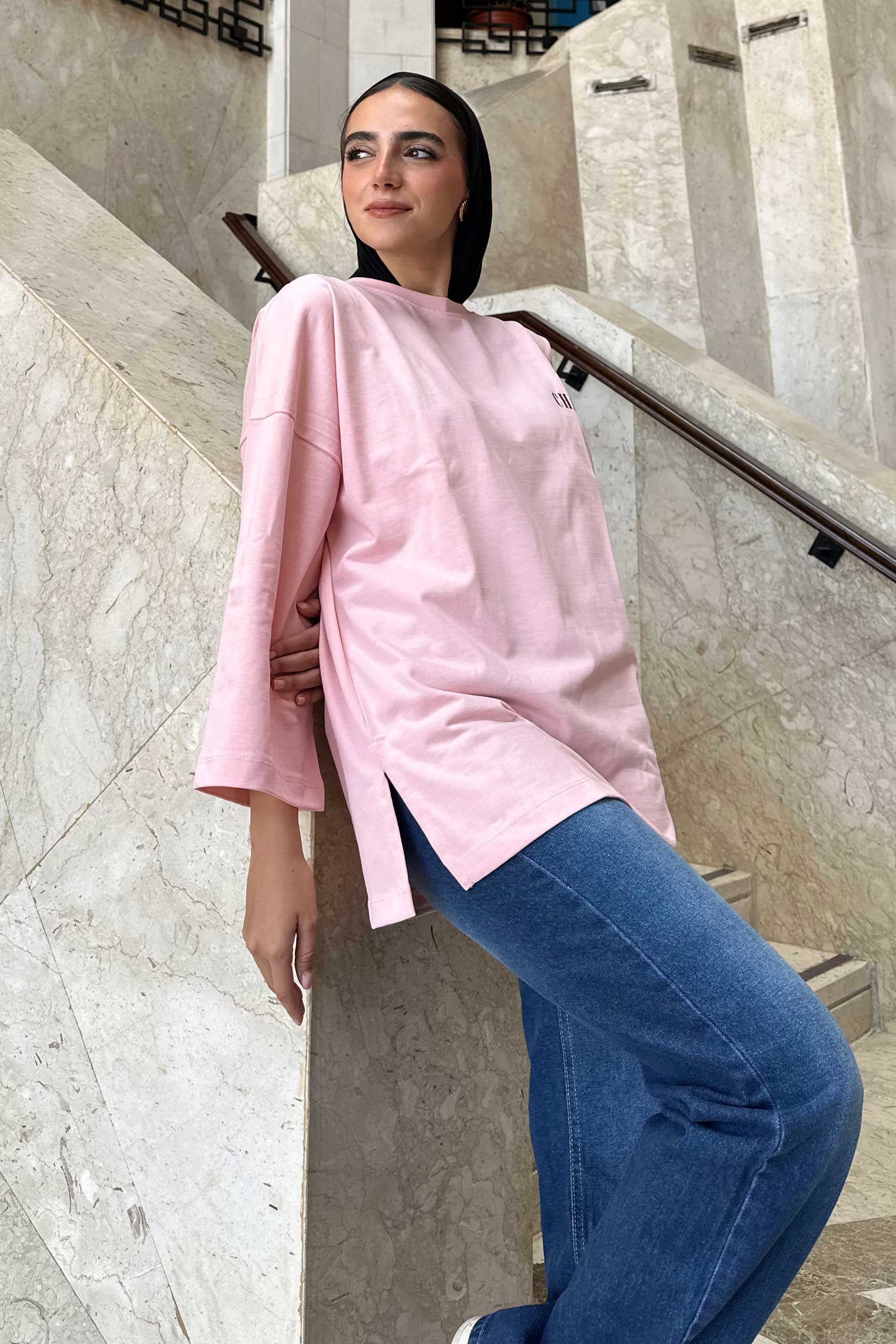 Oversized Pink Graphic T-Shirt T-Shirt CIZNEW - Cizaro Jeans