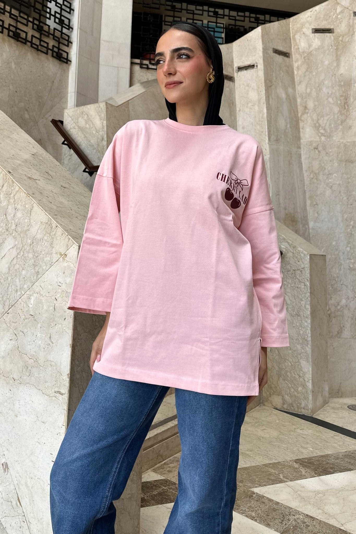 Oversized Pink Graphic T-Shirt T-Shirt CIZNEW - Cizaro Jeans