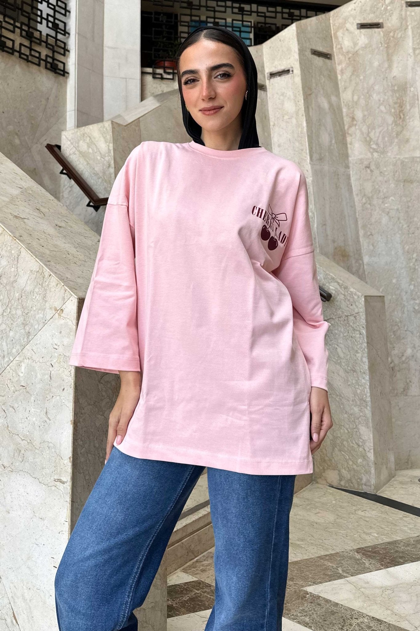 Oversized Pink Graphic T-Shirt T-Shirt CIZNEW - Cizaro Jeans