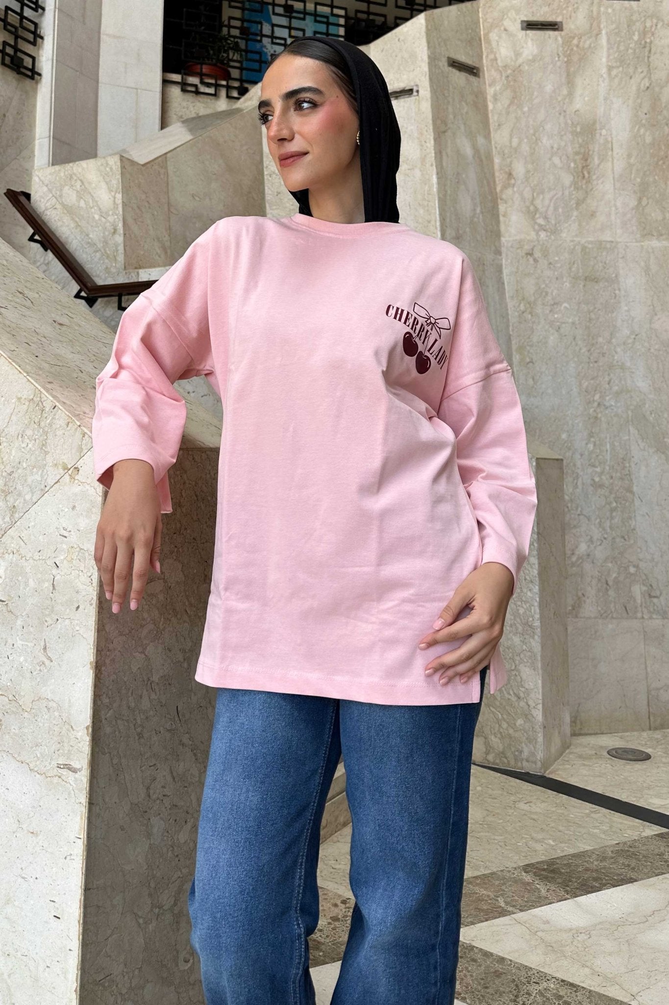 Oversized Pink Graphic T-Shirt T-Shirt CIZNEW - Cizaro Jeans
