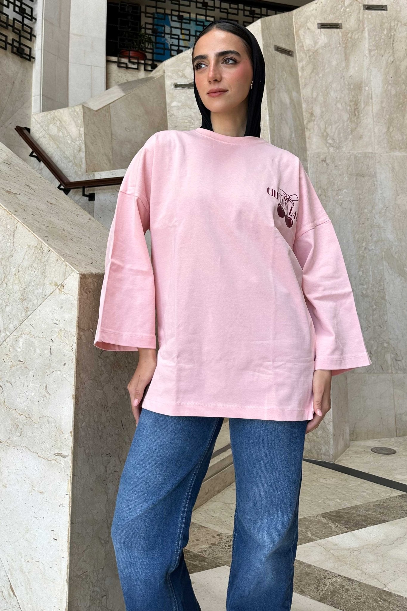 Oversized Pink Graphic T-Shirt T-Shirt CIZNEW - Cizaro Jeans