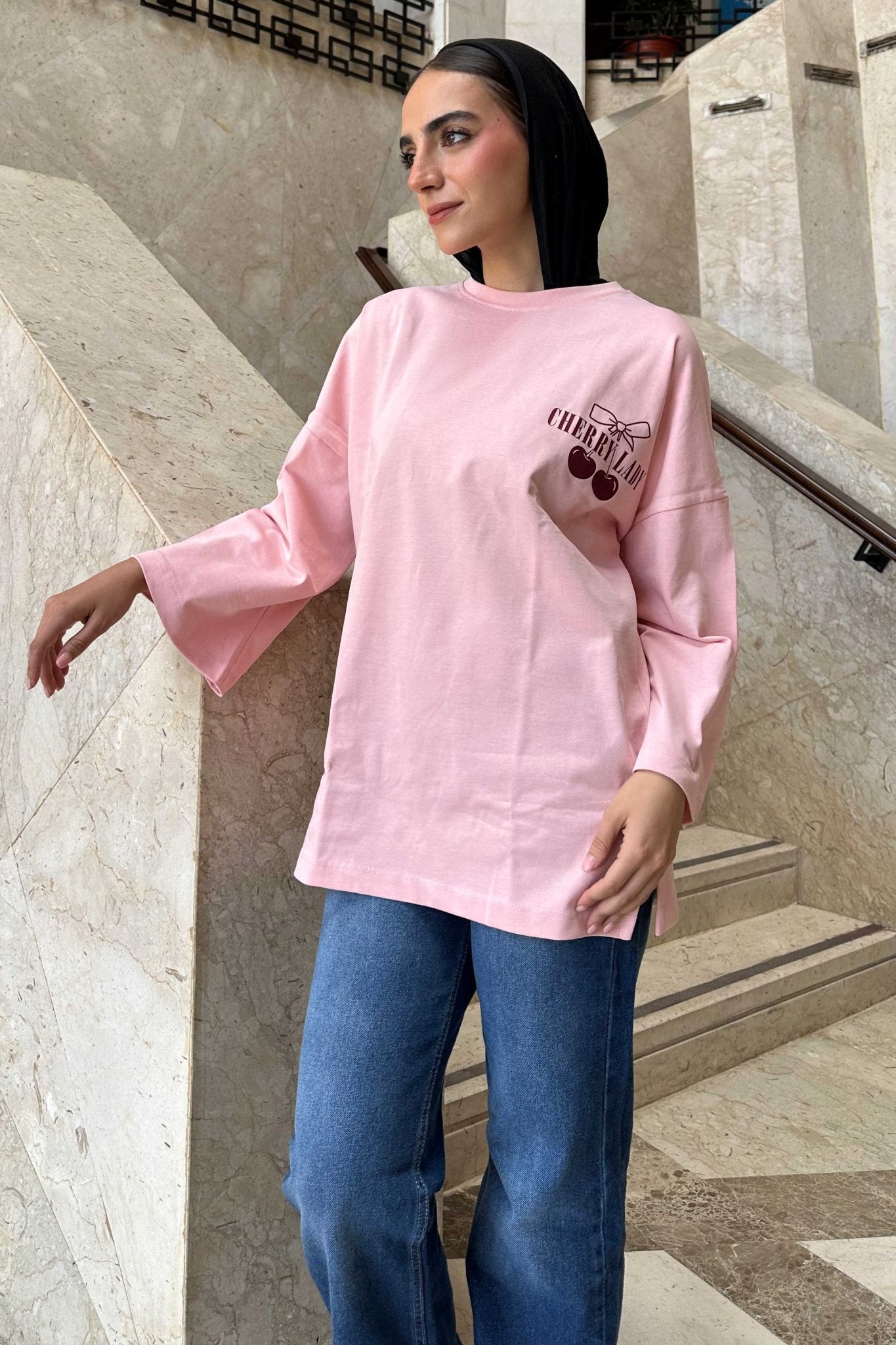 Oversized Pink Graphic T-Shirt T-Shirt CIZNEW - Cizaro Jeans