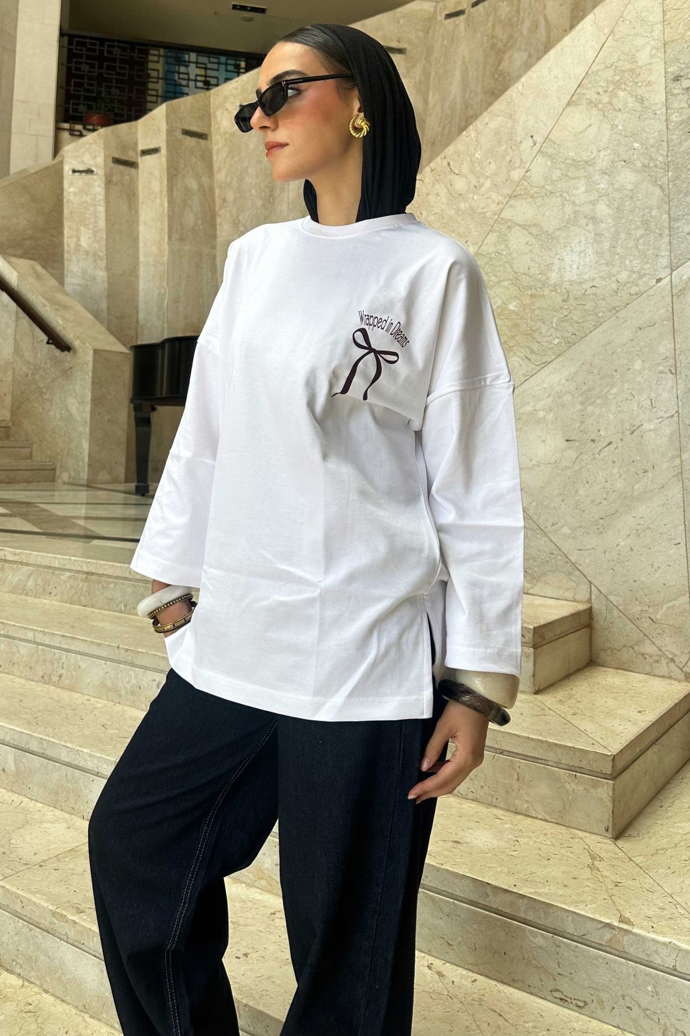 Oversized White Graphic T-Shirt T-Shirt CIZNEW - Cizaro Jeans