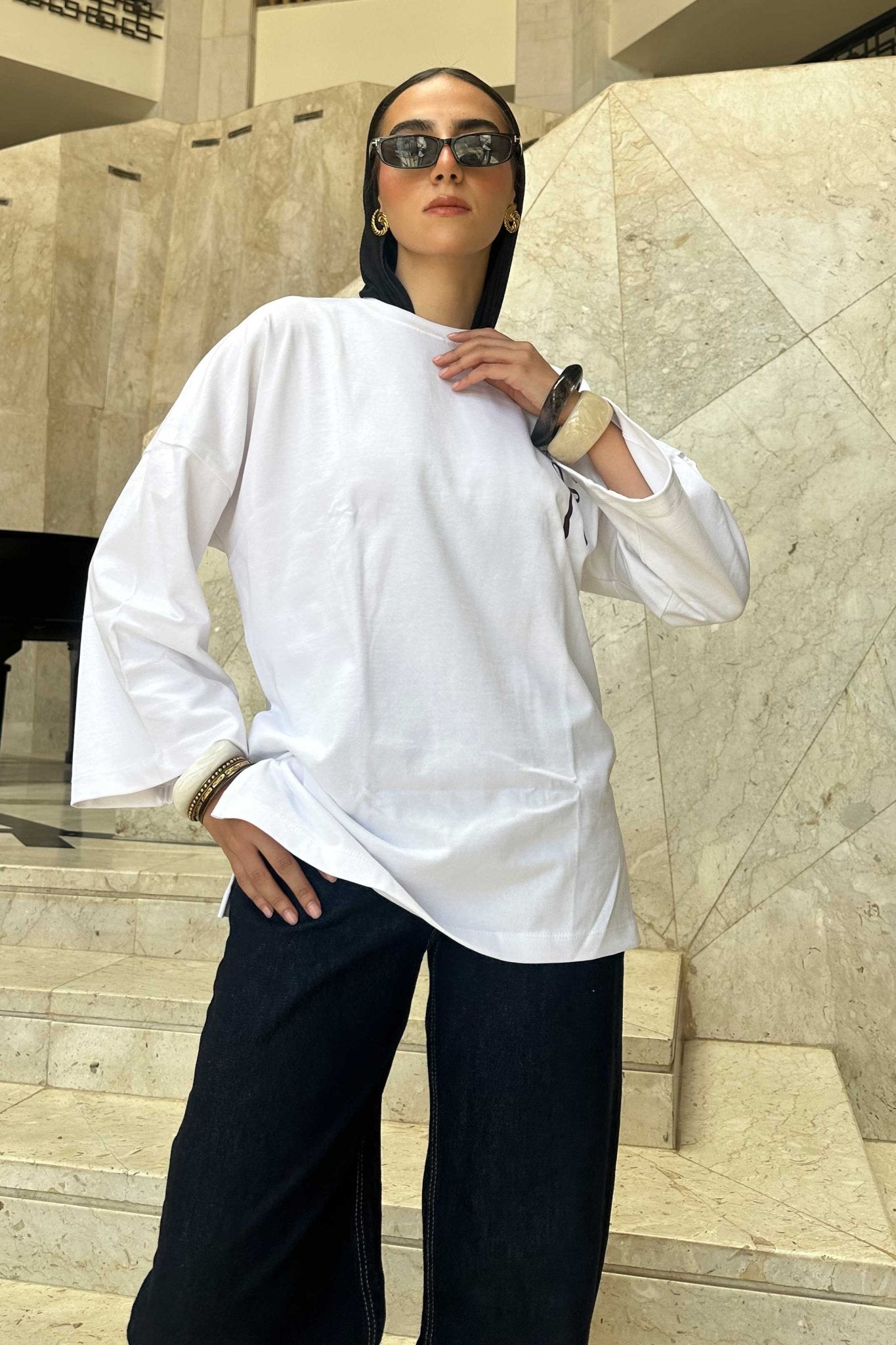 Oversized White Graphic T-Shirt T-Shirt CIZNEW - Cizaro Jeans