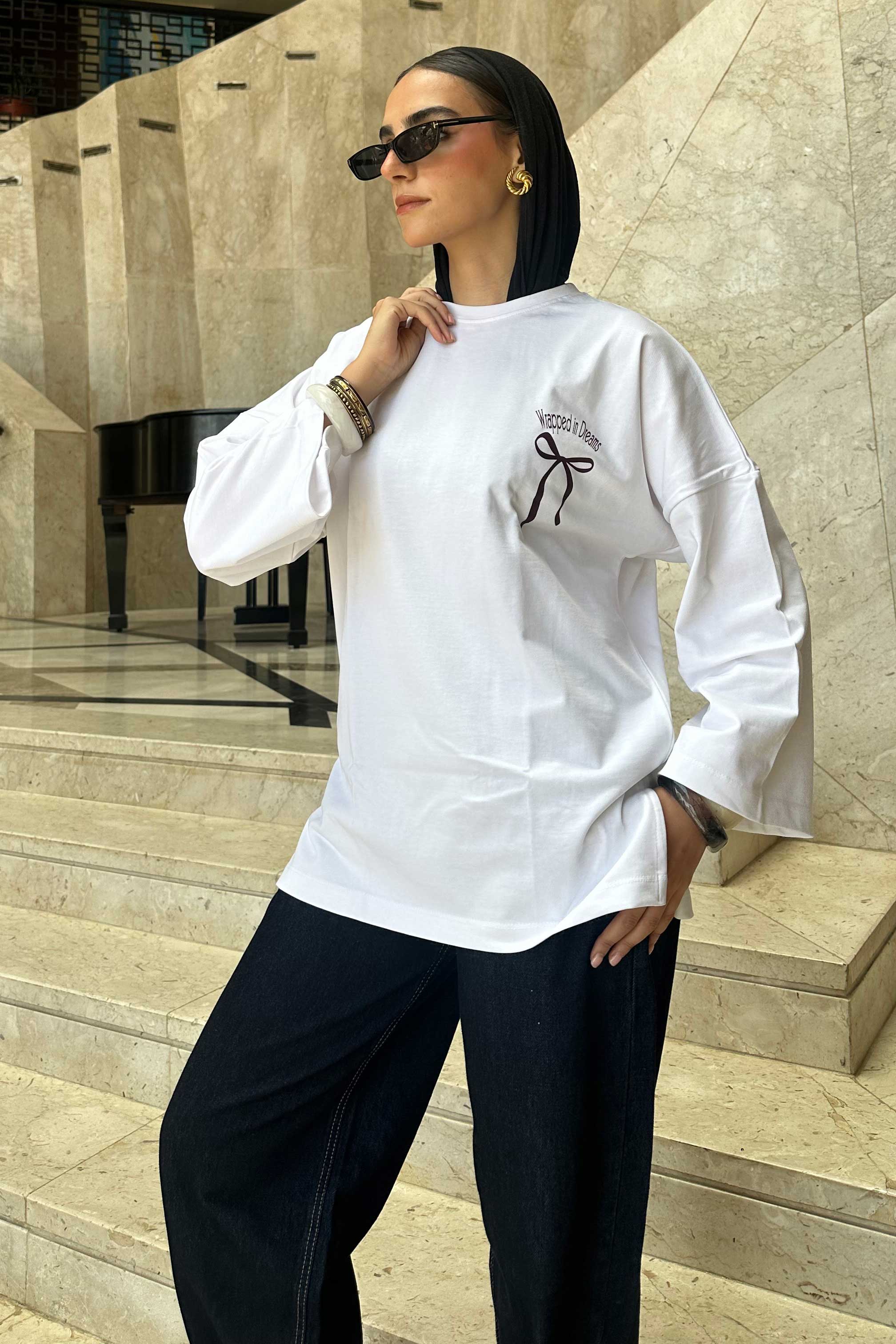 Oversized White Graphic T-Shirt T-Shirt CIZNEW - Cizaro Jeans