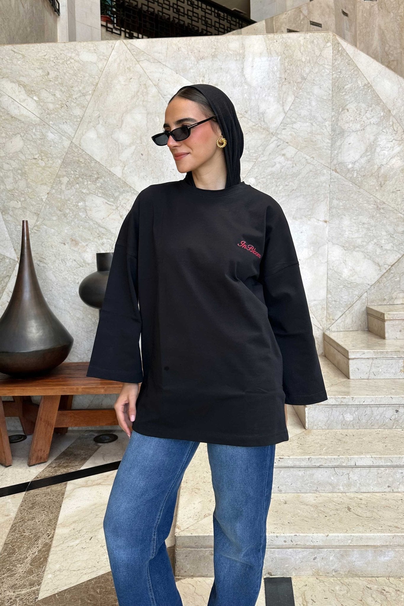 Oversized Black Graphic T-Shirt T-Shirt CIZNEW - Cizaro Jeans