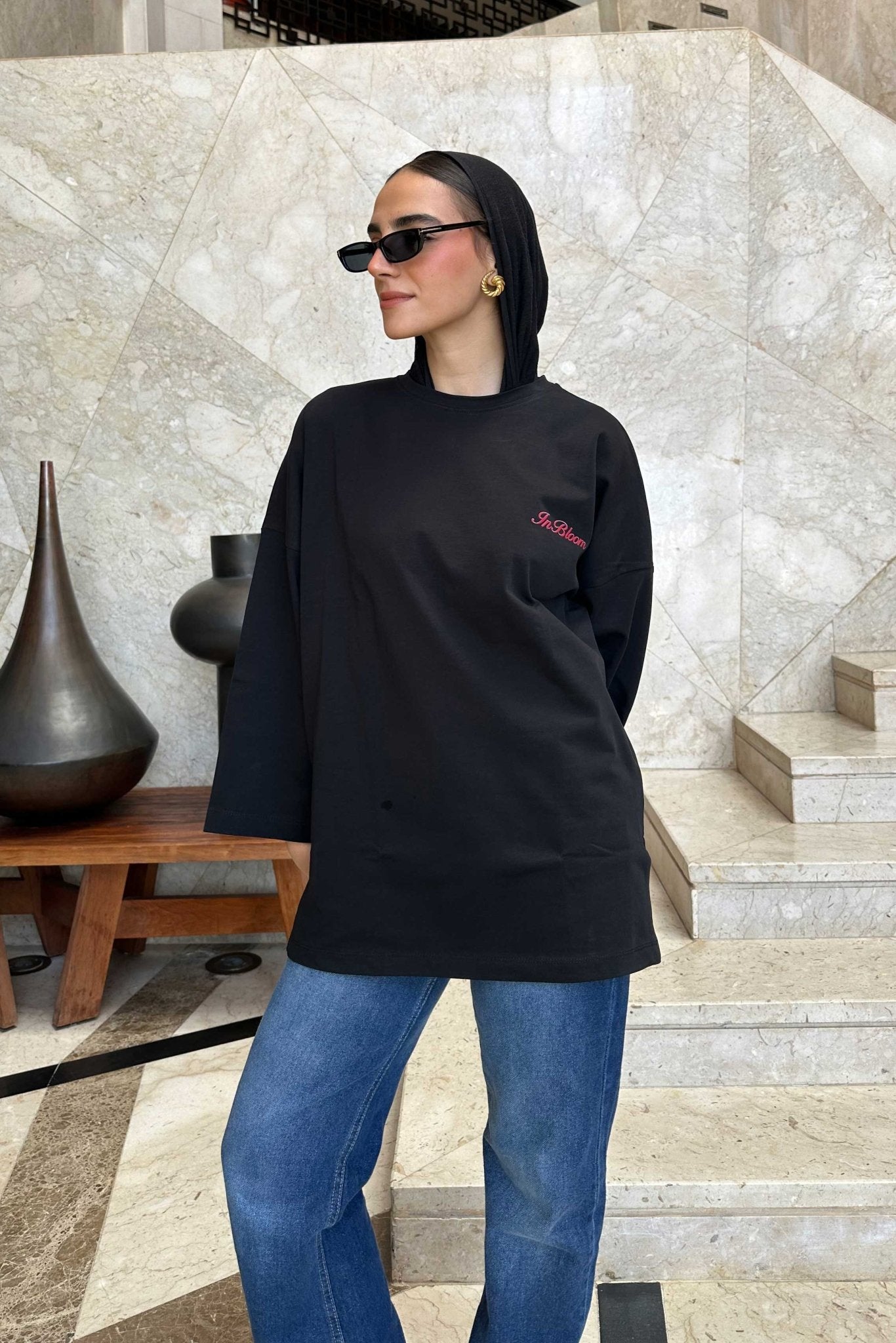 Oversized Black Graphic T-Shirt T-Shirt CIZNEW - Cizaro Jeans