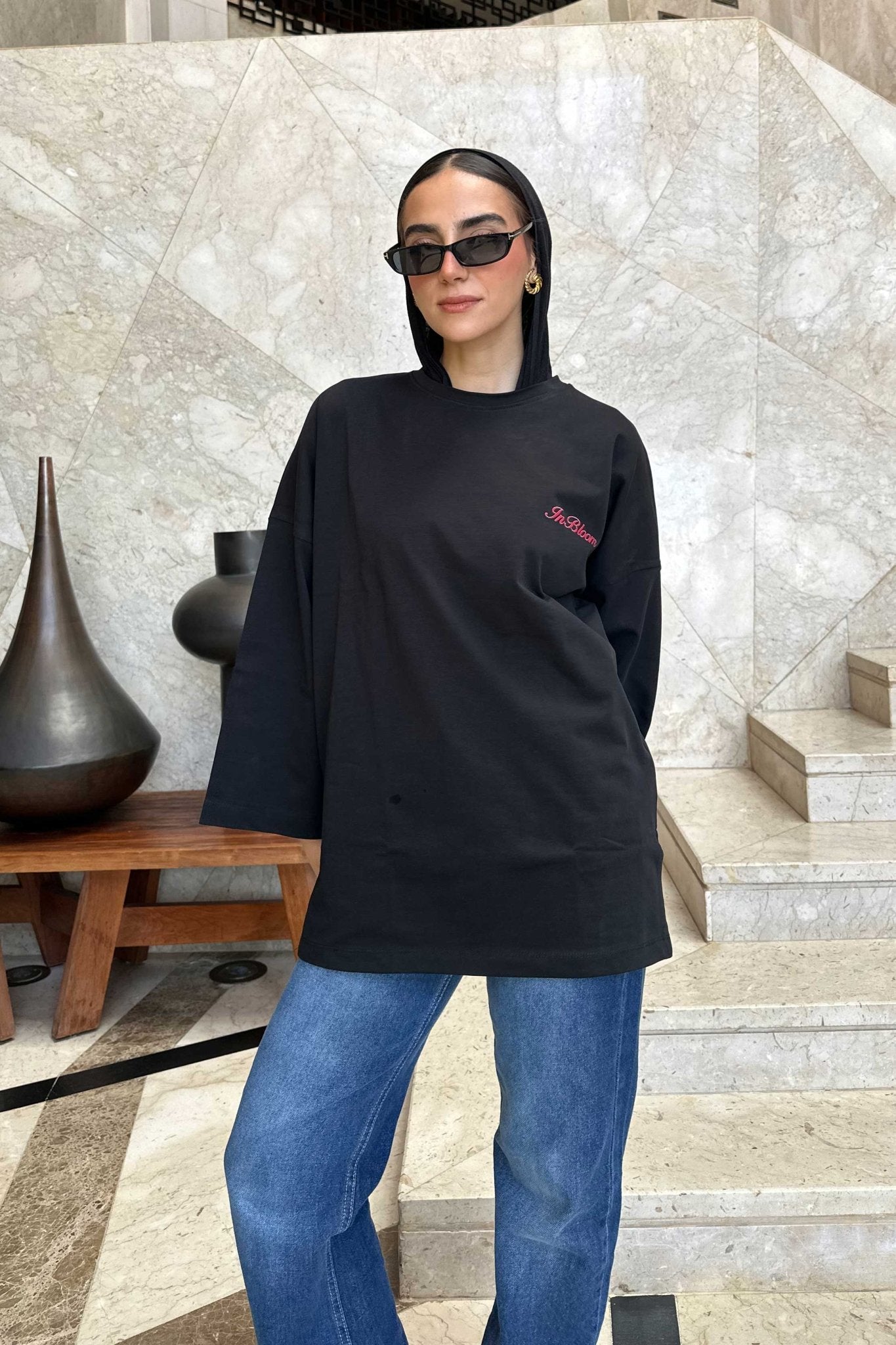 Oversized Black Graphic T-Shirt T-Shirt CIZNEW - Cizaro Jeans
