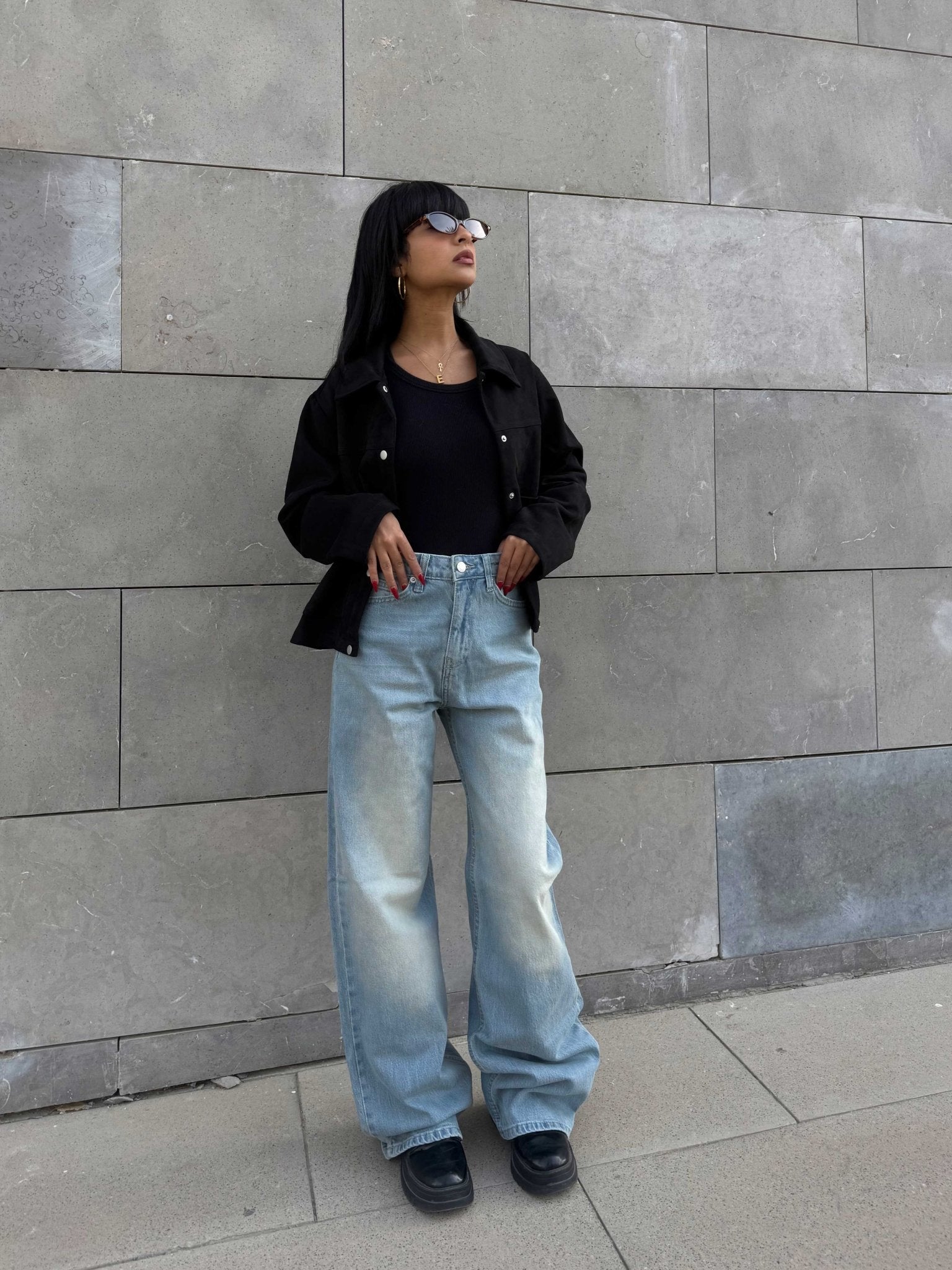 Ultra Comfort | Wide Leg – High-Waist Faded Light Vintage Blue Jeans wide leg CIZARO - Cizaro Jeans