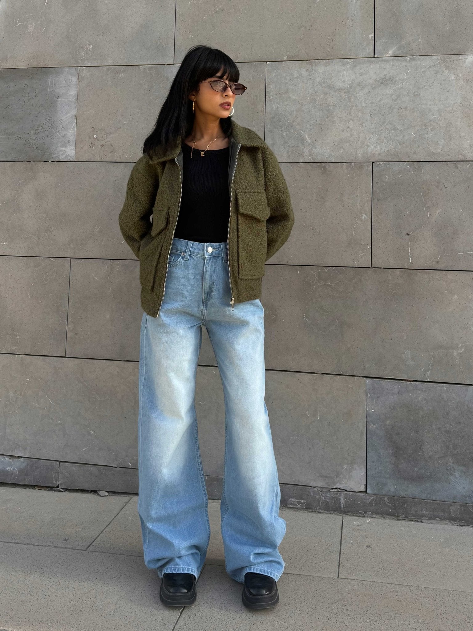 Ultra Comfort | Wide Leg – High Waist Light Acid Blue Jeans wide leg CIZARO - Cizaro Jeans