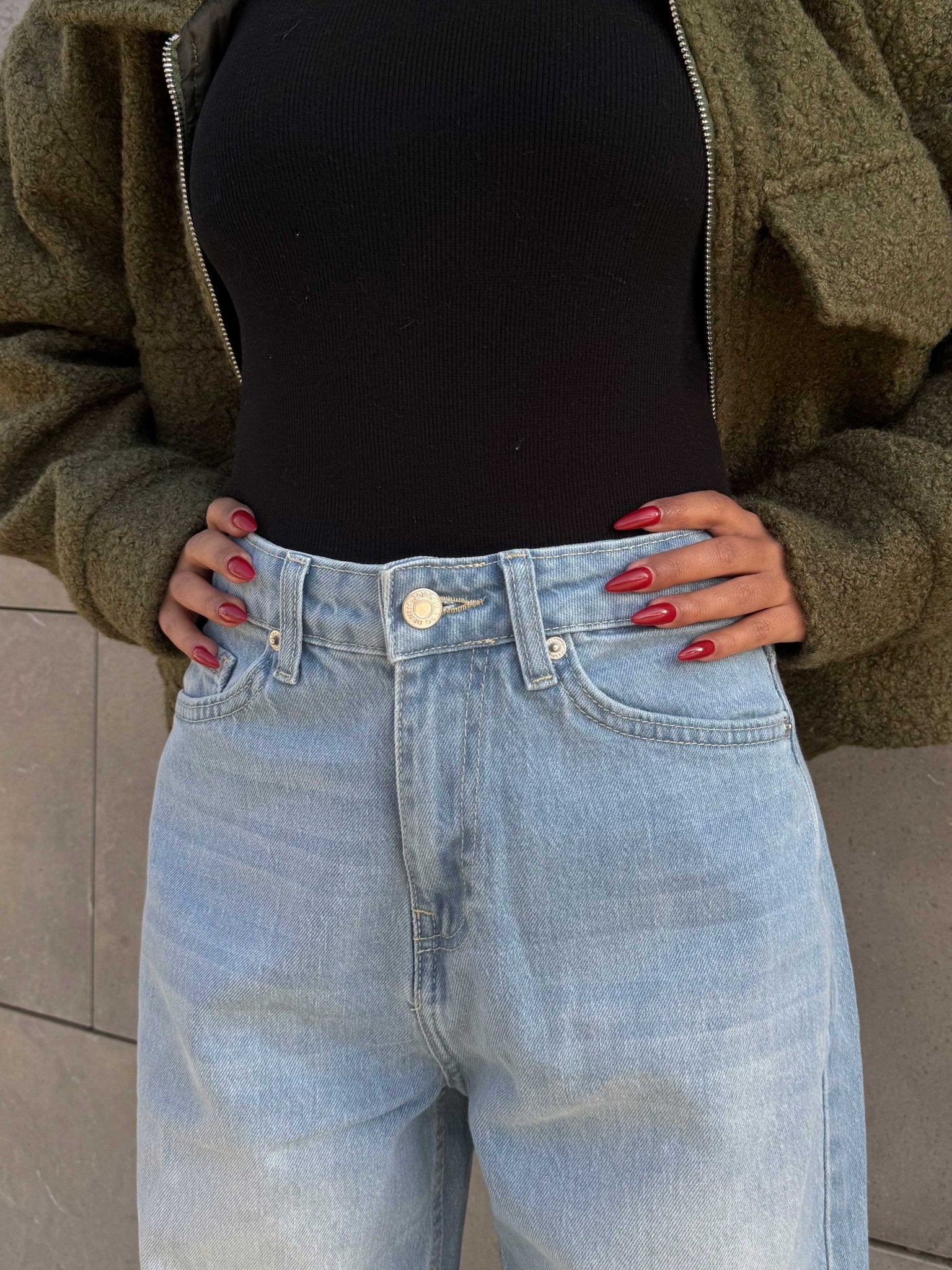 Ultra Comfort | Wide Leg – High Waist Light Acid Blue Jeans wide leg CIZARO - Cizaro Jeans