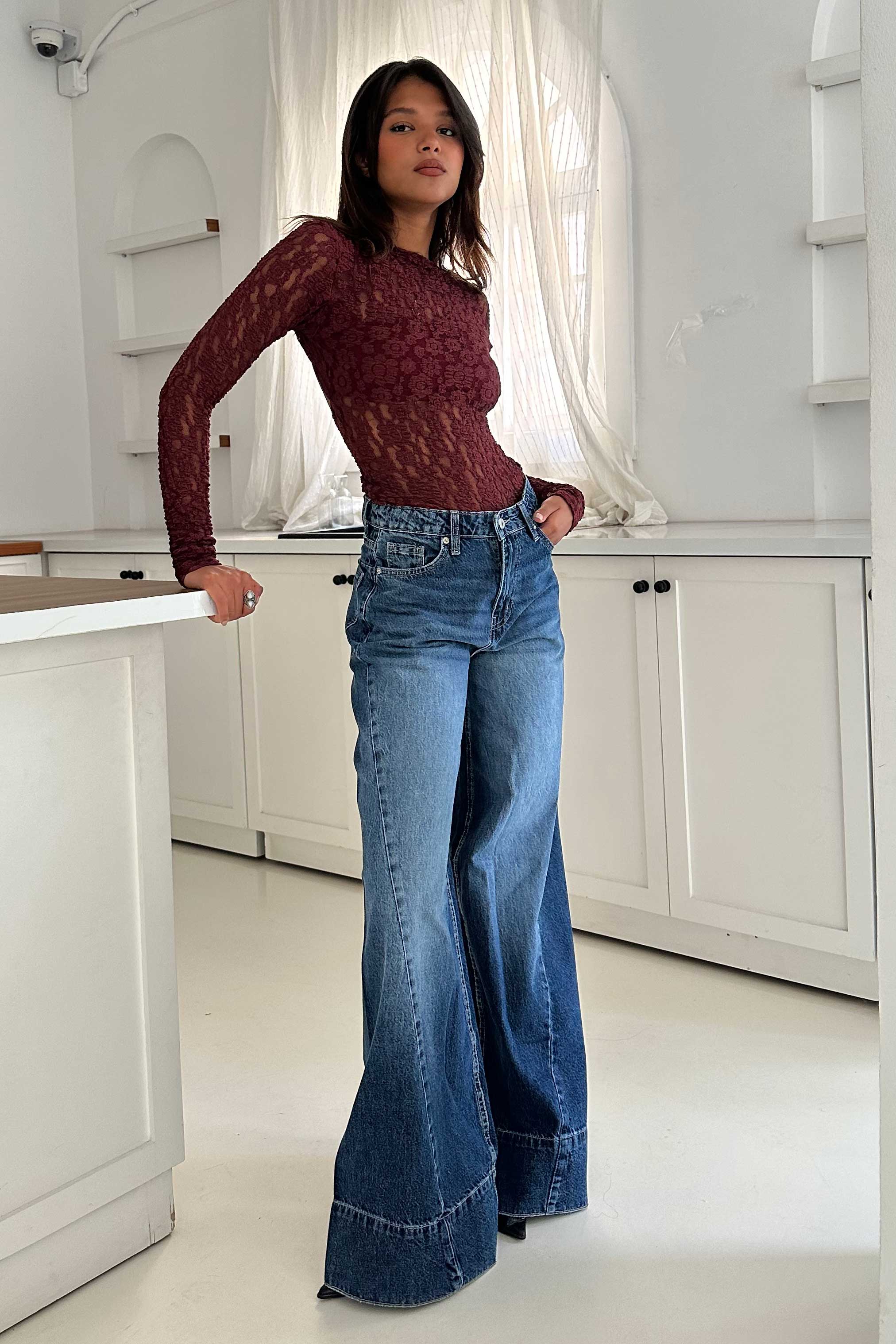 Extreme Wide Leg - High Waist Ocean Blue Jeans