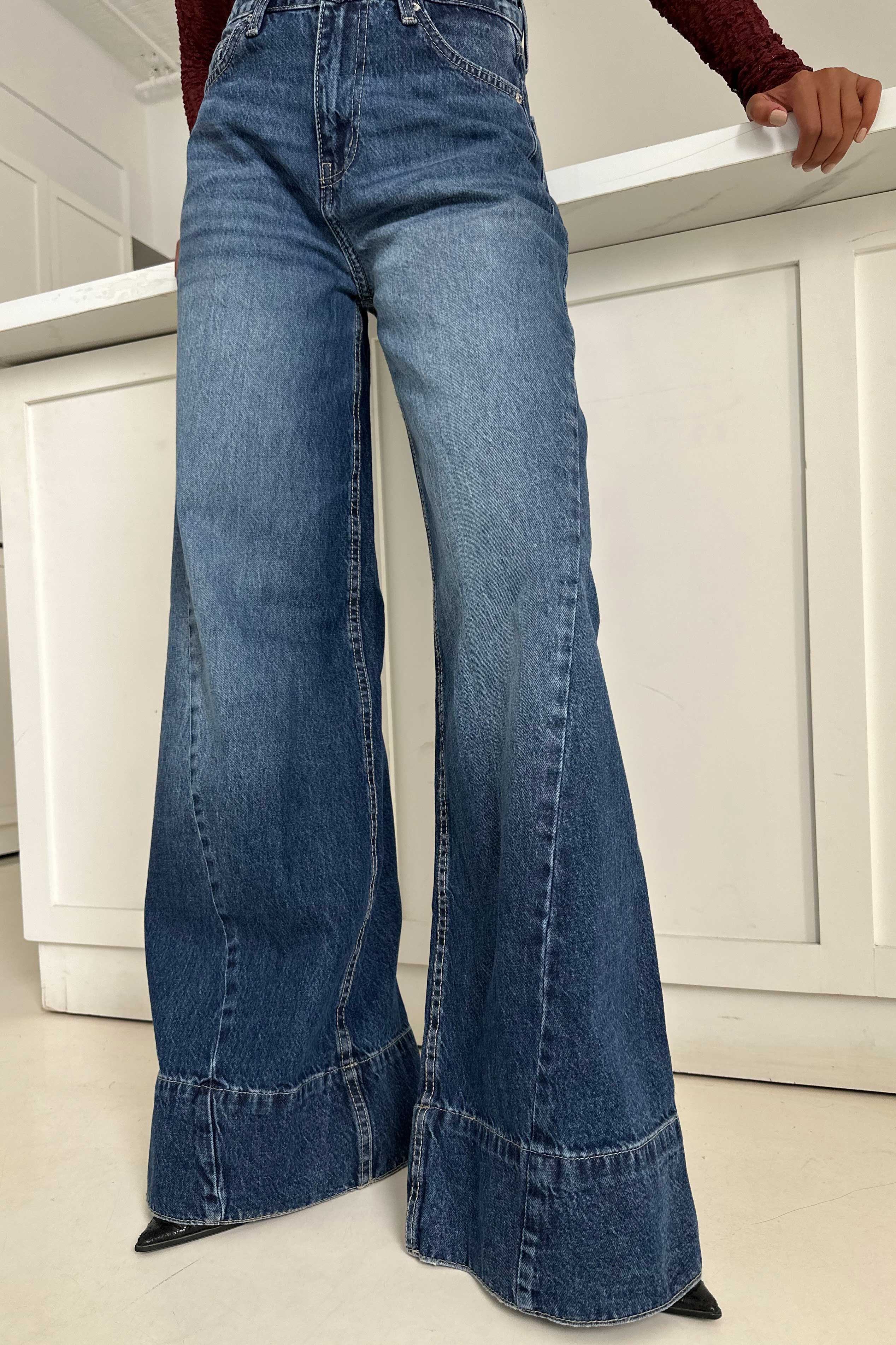 Extreme Wide Leg - High Waist Ocean Blue Jeans