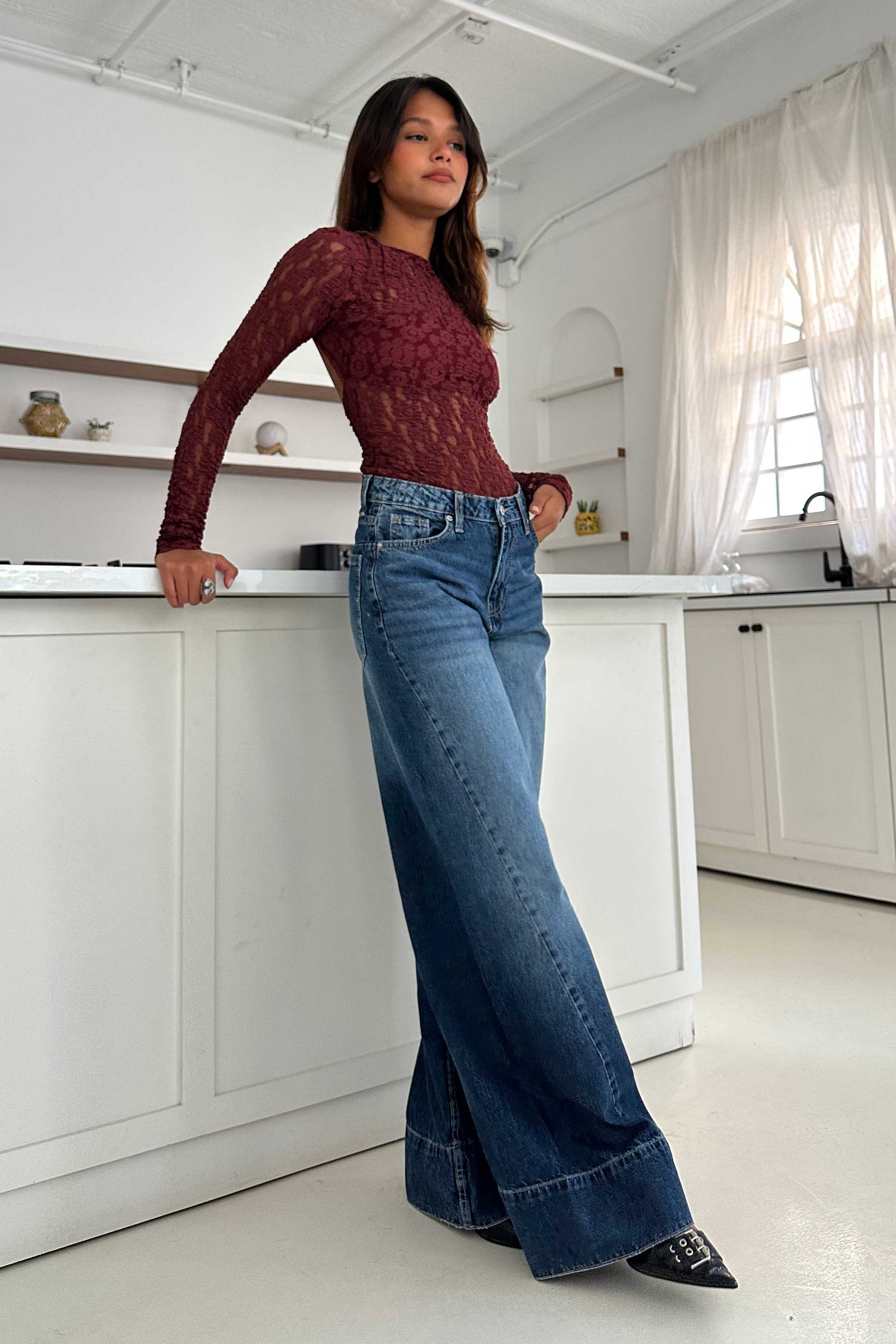 Extreme Wide Leg - High Waist Ocean Blue Jeans