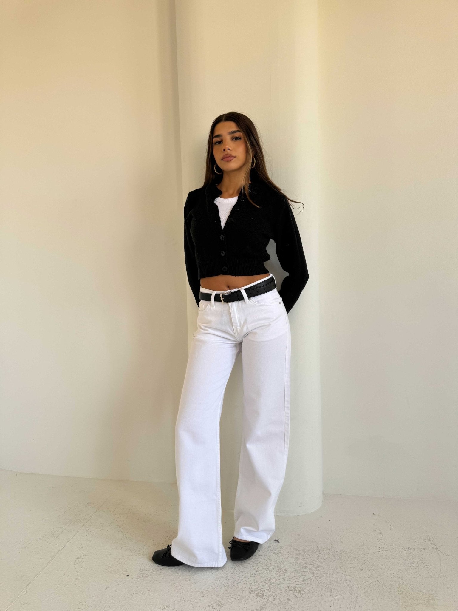 Wide Leg – Low Waist White Jeans wide leg CIZARO - Cizaro Jeans