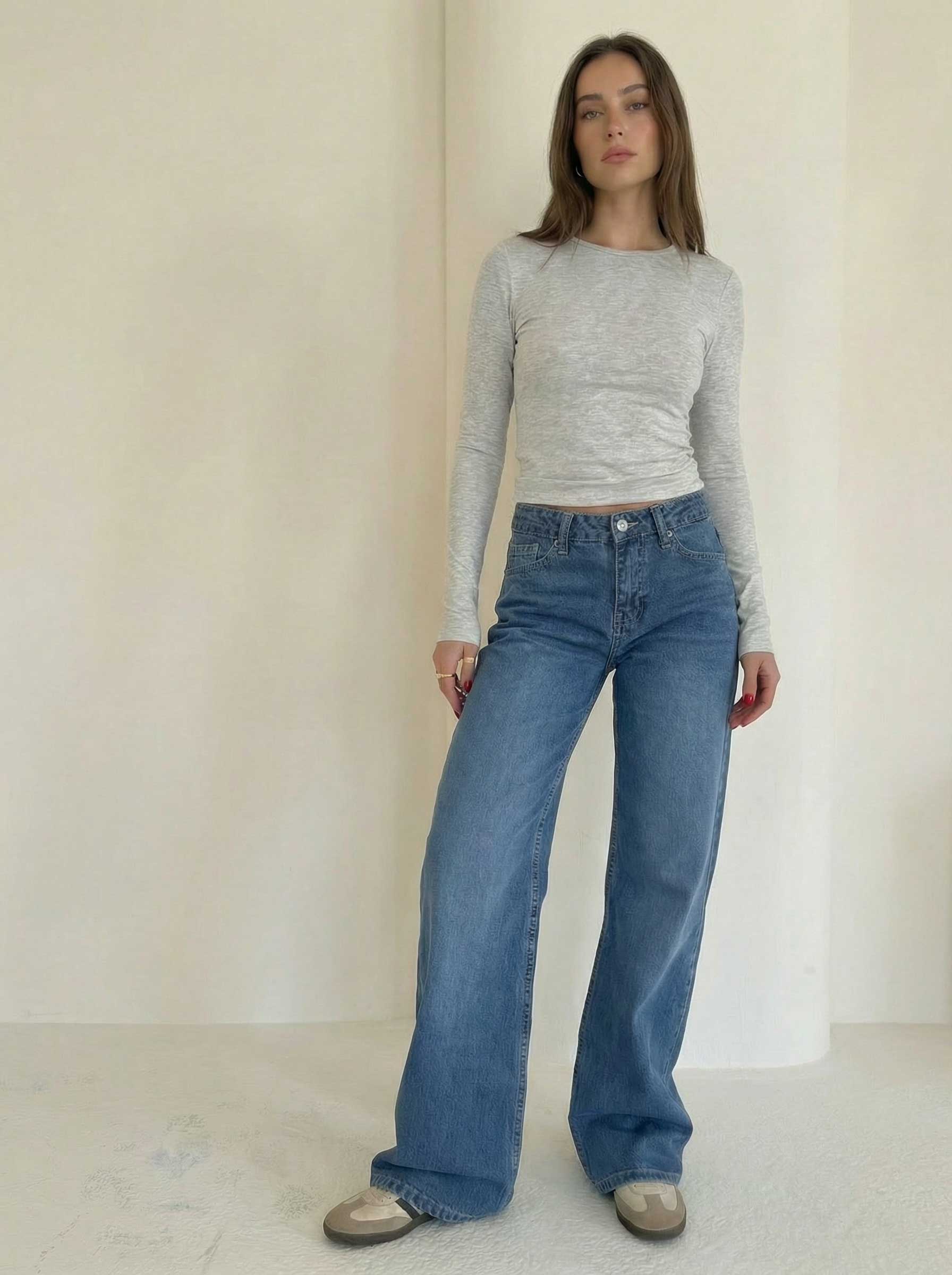 Ultra Comfort Baggy – Mid-Rise Marine Blue Jeans baggy CIZARO - Cizaro Jeans