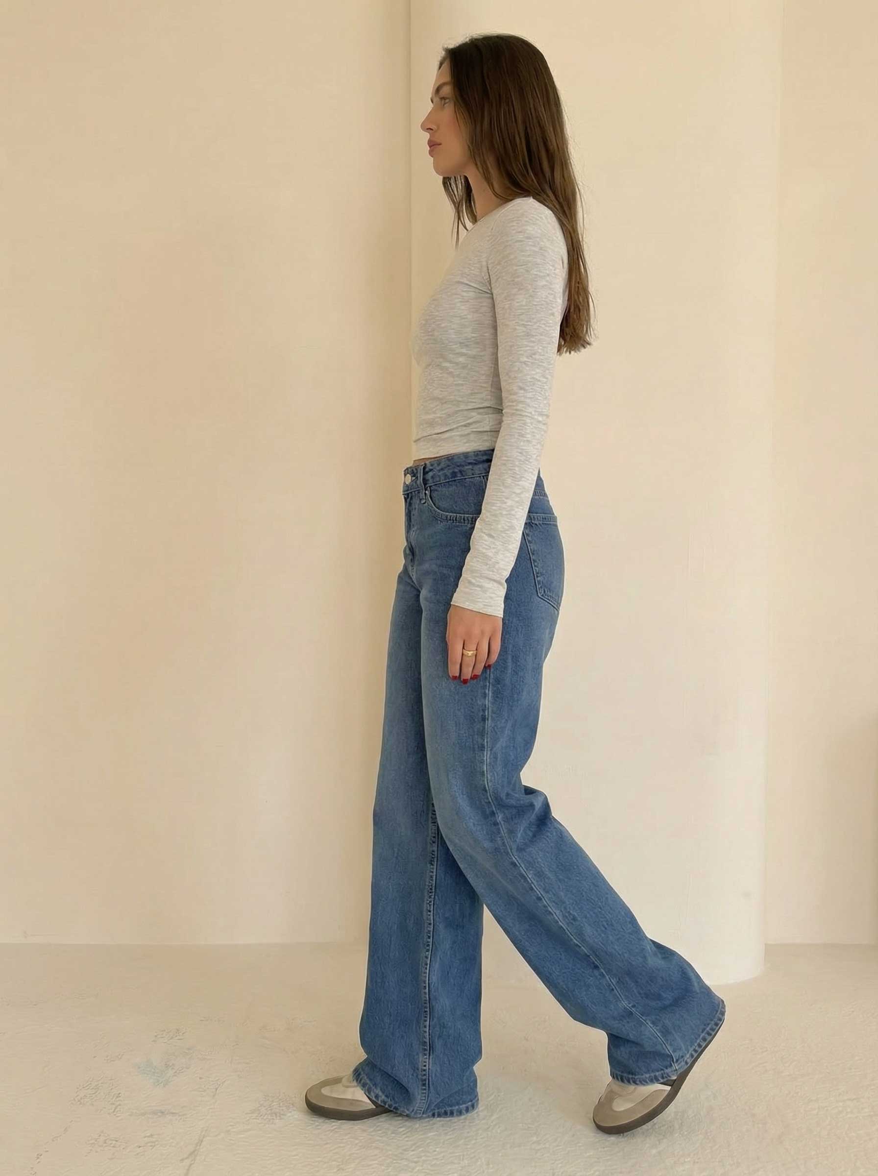 Ultra Comfort Baggy – Mid-Rise Marine Blue Jeans baggy CIZARO - Cizaro Jeans