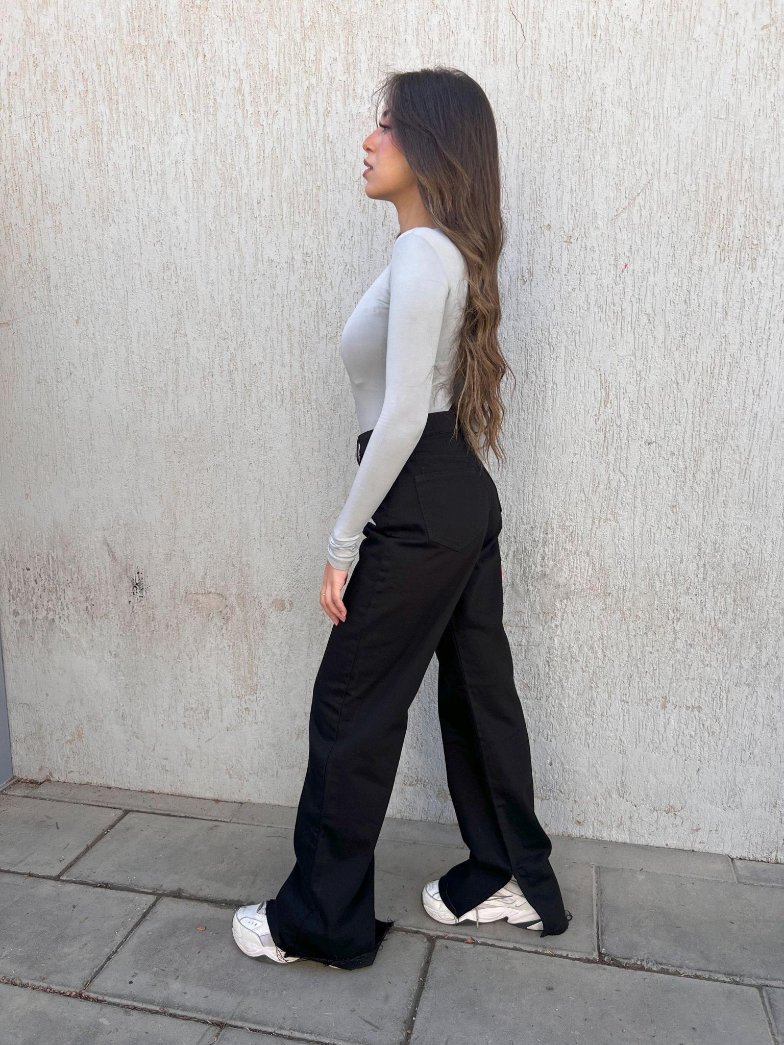 Straight - High-Waist Black Side Split. Mom-Fit Cizaro - Cizaro Jeans