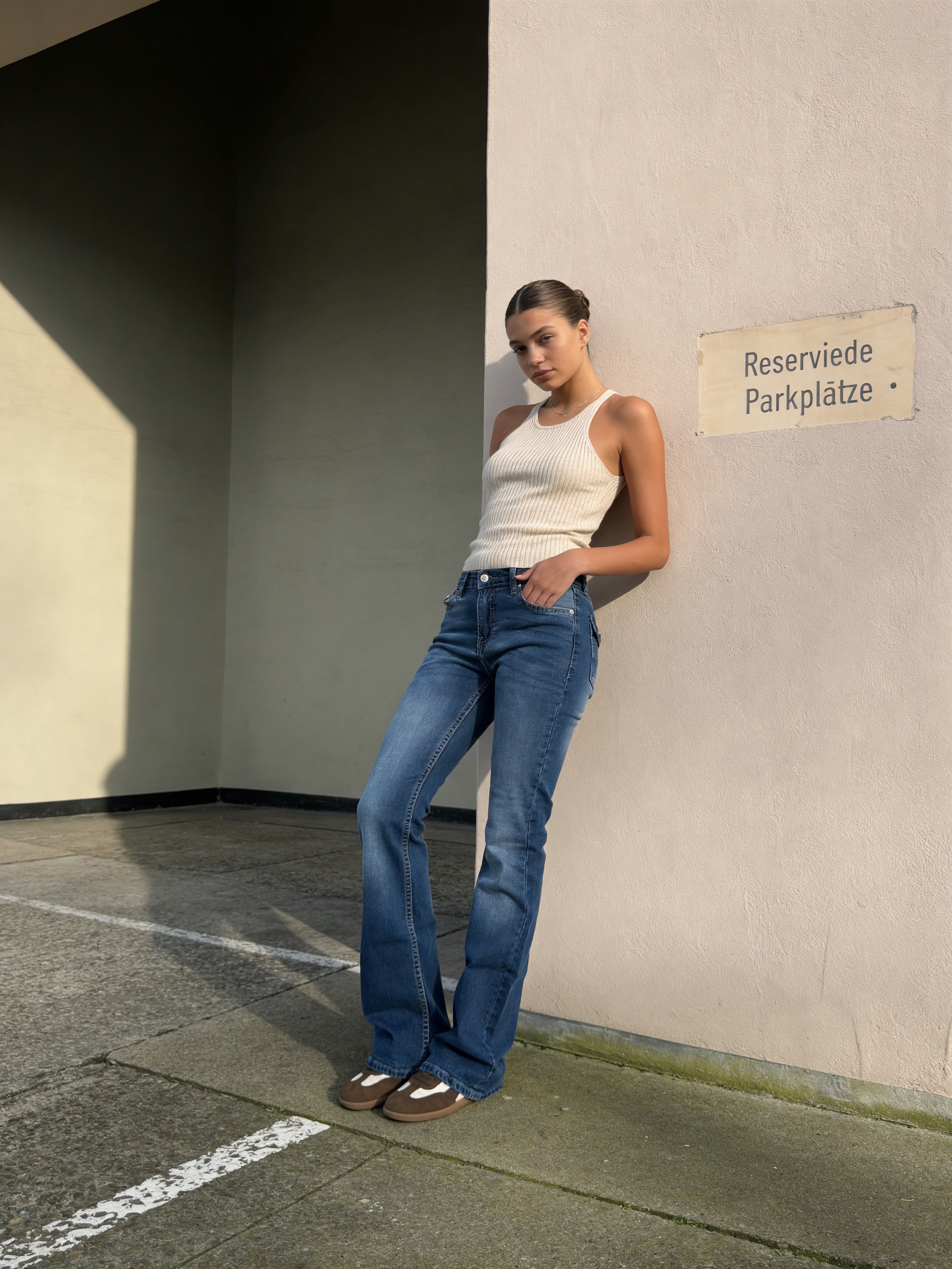 Flare Flap pocket , low waist Marine Blue jeans Flare CIZARO - Cizaro Jeans